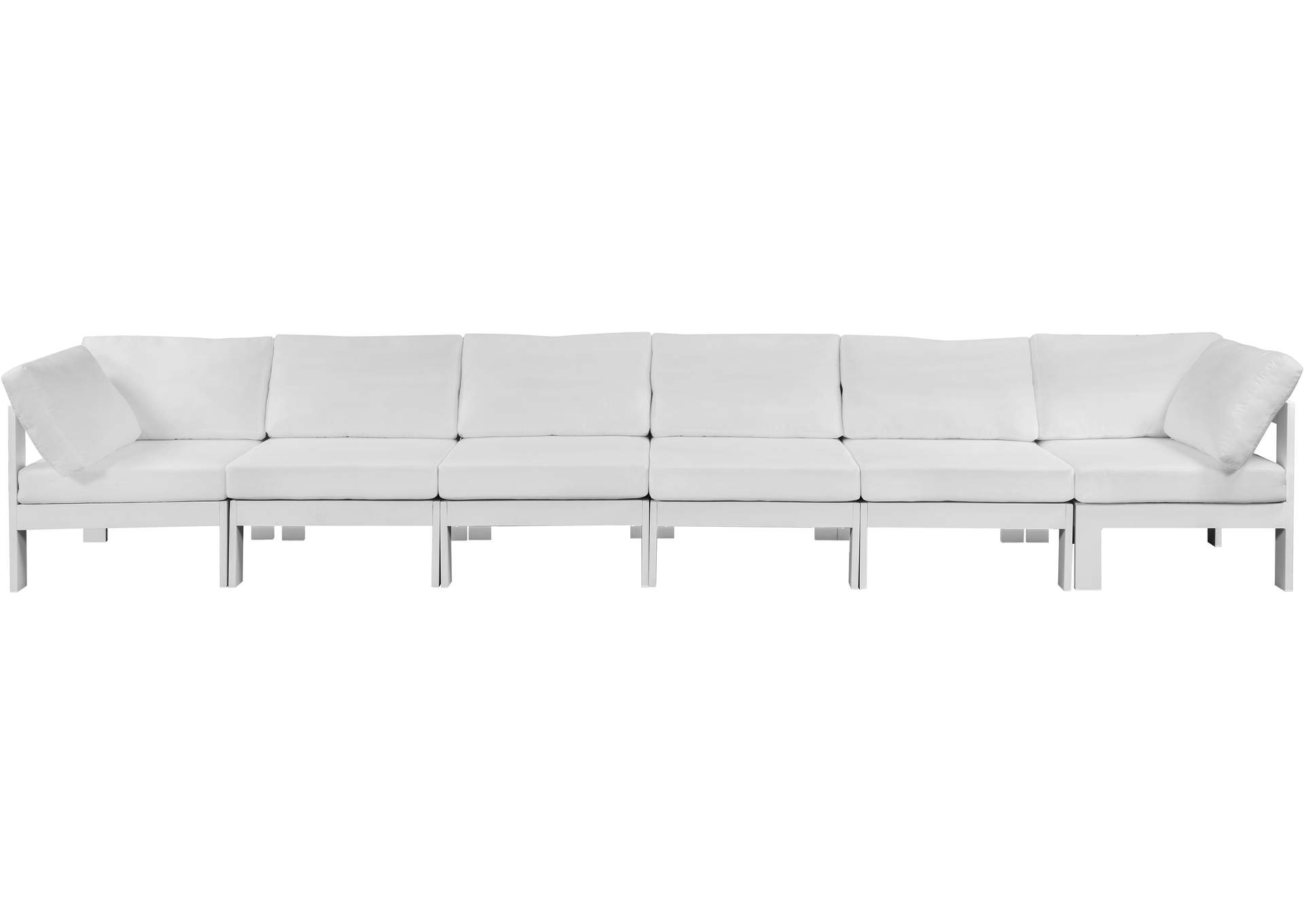 Nizuc White Water Resistant Fabric Outdoor Patio Modular Sofa,Meridian Furniture