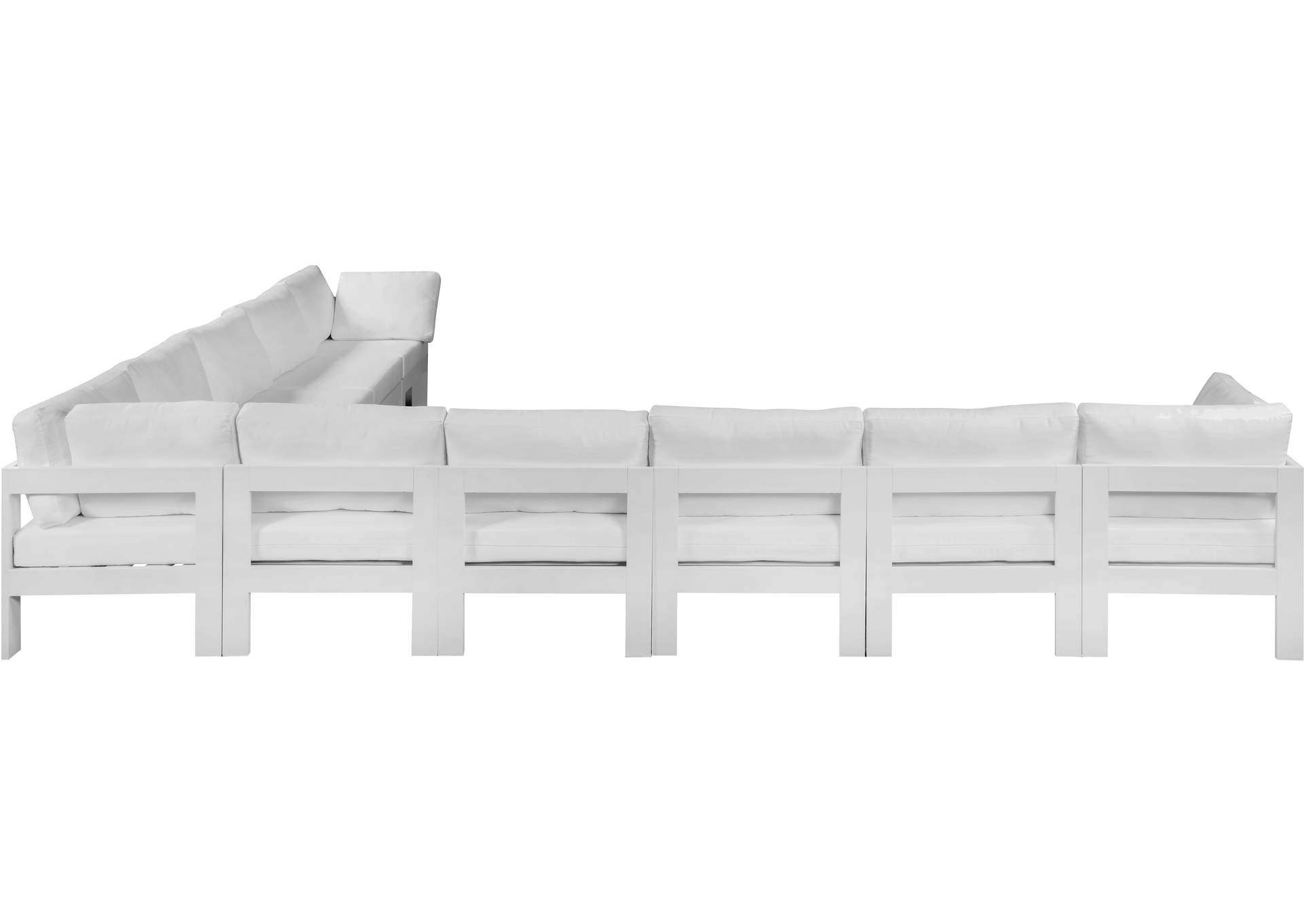 Nizuc White Water Resistant Fabric Outdoor Patio Modular Sectional,Meridian Furniture