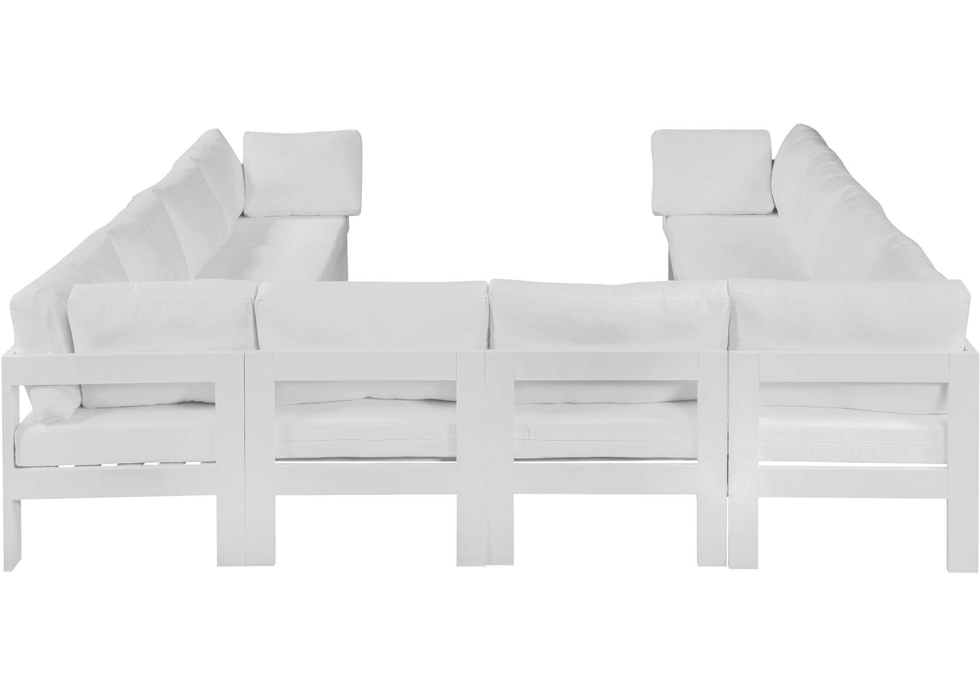 Nizuc White Water Resistant Fabric Outdoor Patio Modular Sectional,Meridian Furniture