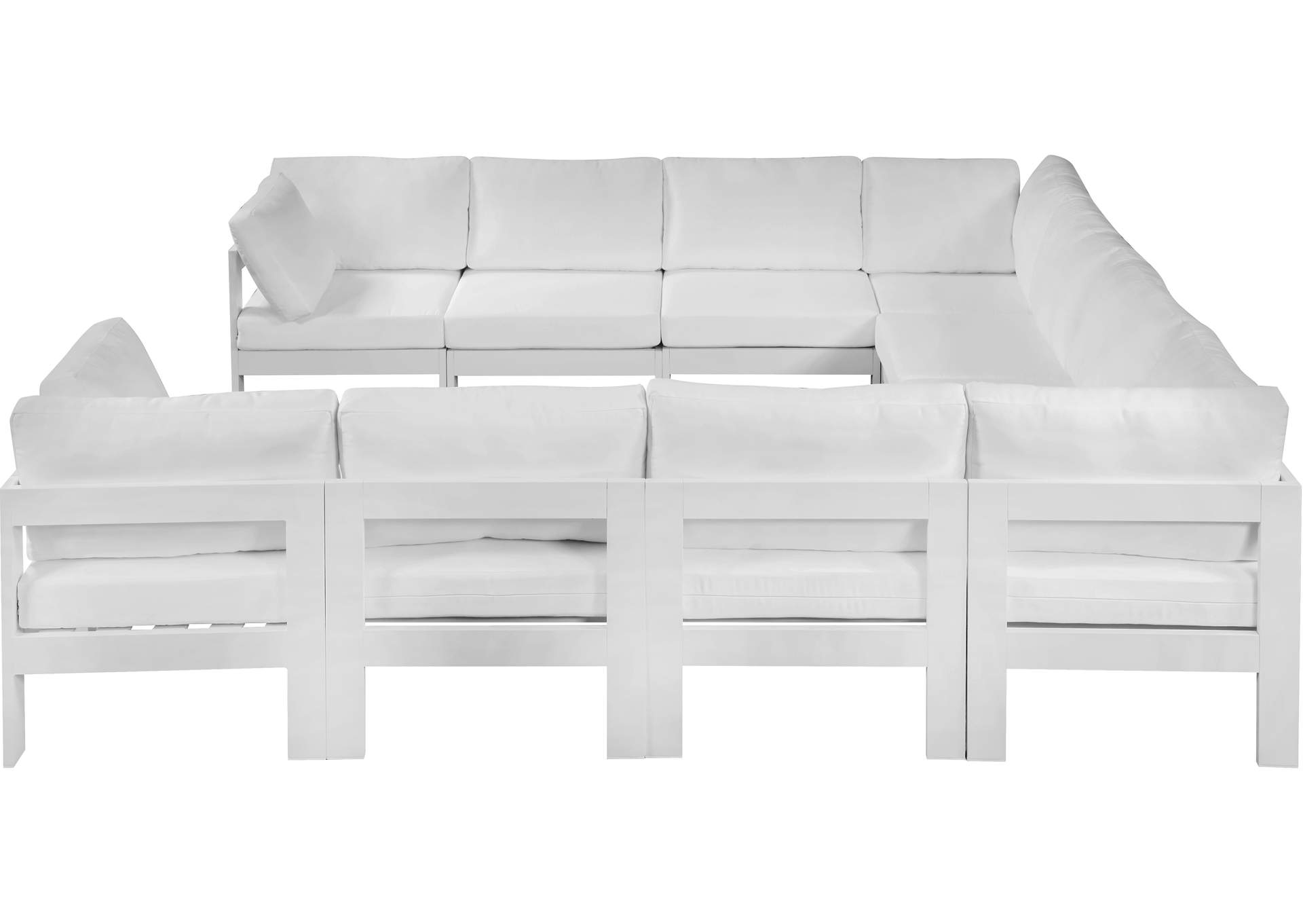 Nizuc White Water Resistant Fabric Outdoor Patio Modular Sectional,Meridian Furniture