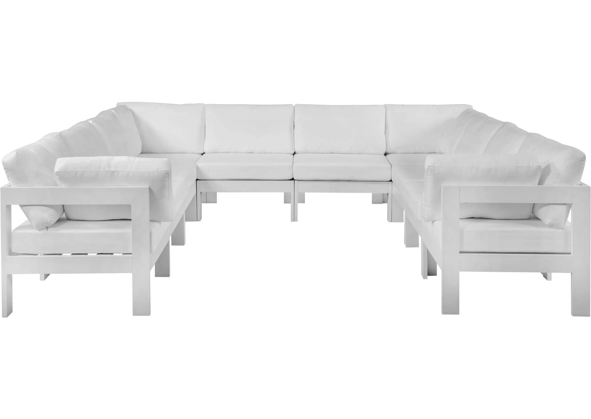 Nizuc White Water Resistant Fabric Outdoor Patio Modular Sectional,Meridian Furniture