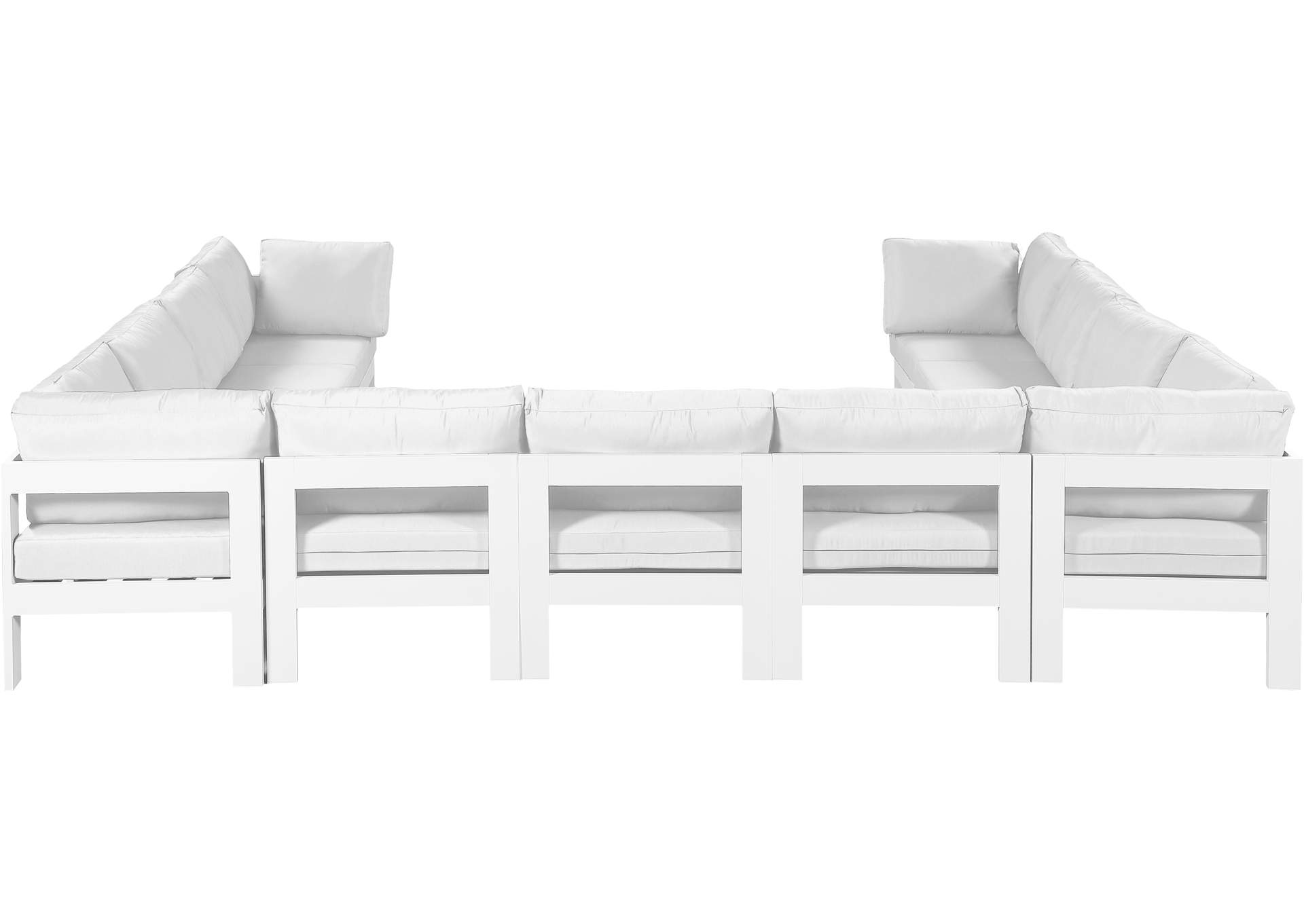 Nizuc White Water Resistant Fabric Outdoor Patio Modular Sectional,Meridian Furniture