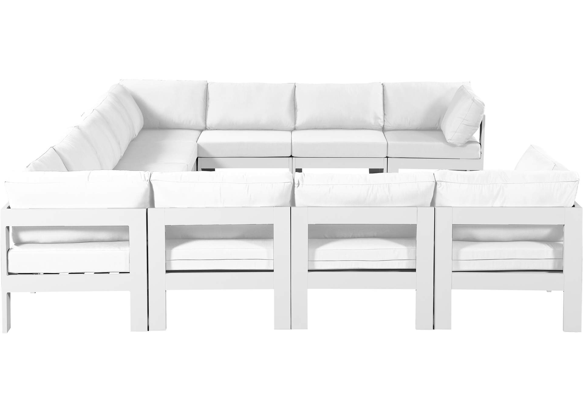 Nizuc White Water Resistant Fabric Outdoor Patio Modular Sectional,Meridian Furniture