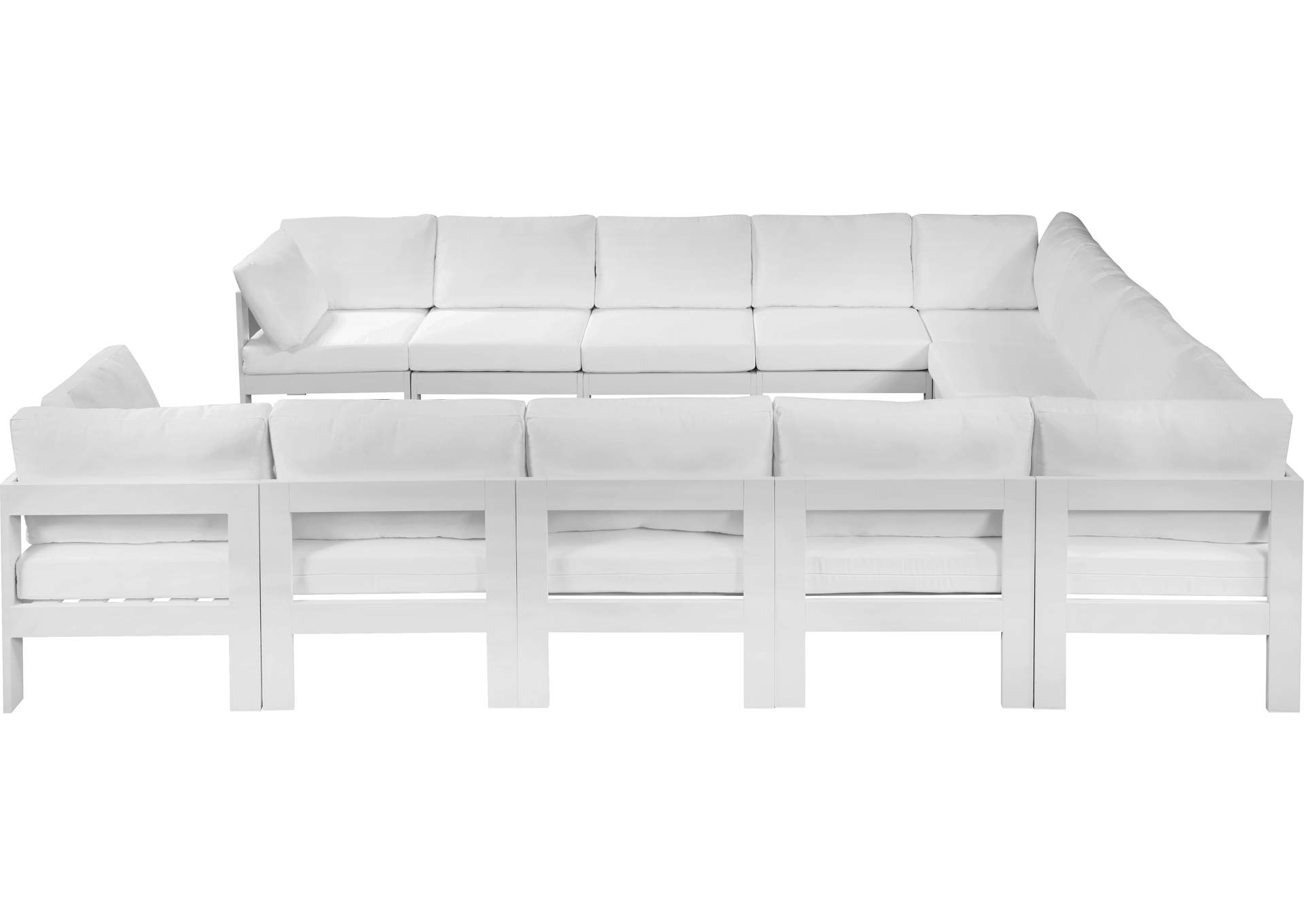 Nizuc White Water Resistant Fabric Outdoor Patio Modular Sectional,Meridian Furniture