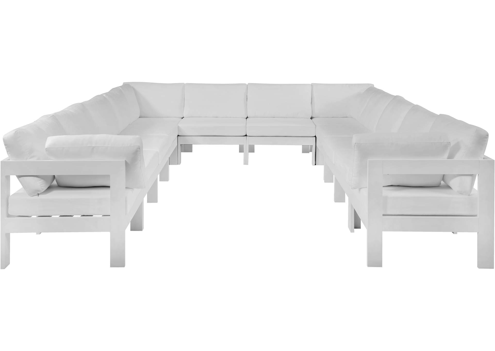 Nizuc White Water Resistant Fabric Outdoor Patio Modular Sectional,Meridian Furniture