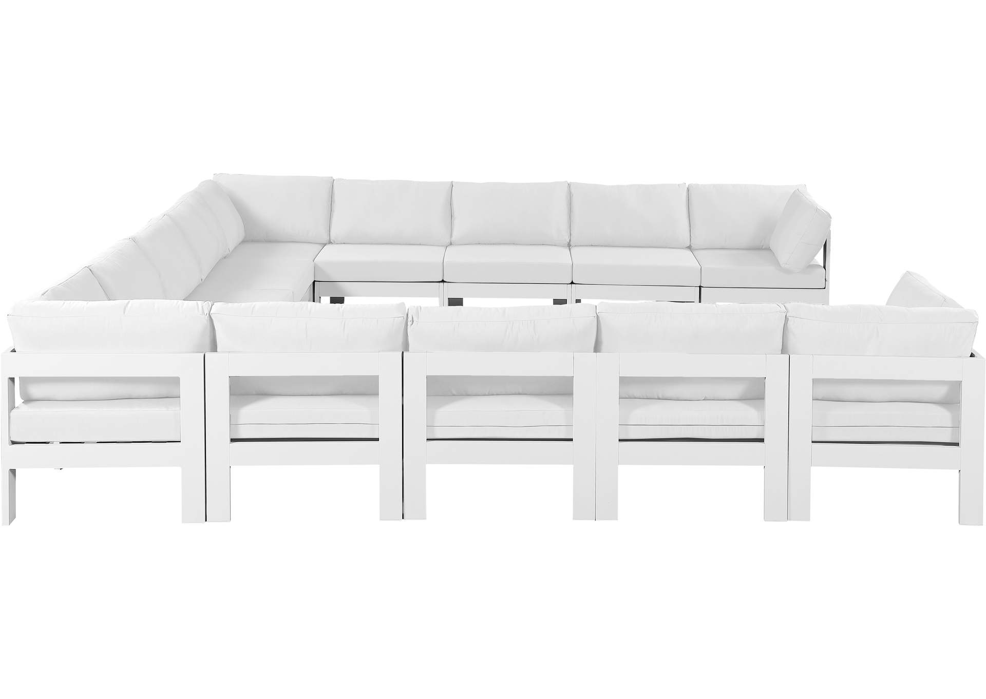 Nizuc White Water Resistant Fabric Outdoor Patio Modular Sectional,Meridian Furniture