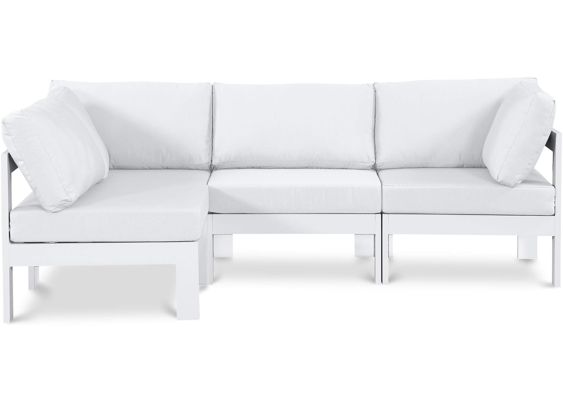 Nizuc White Water Resistant Fabric Outdoor Patio Modular Sectional,Meridian Furniture