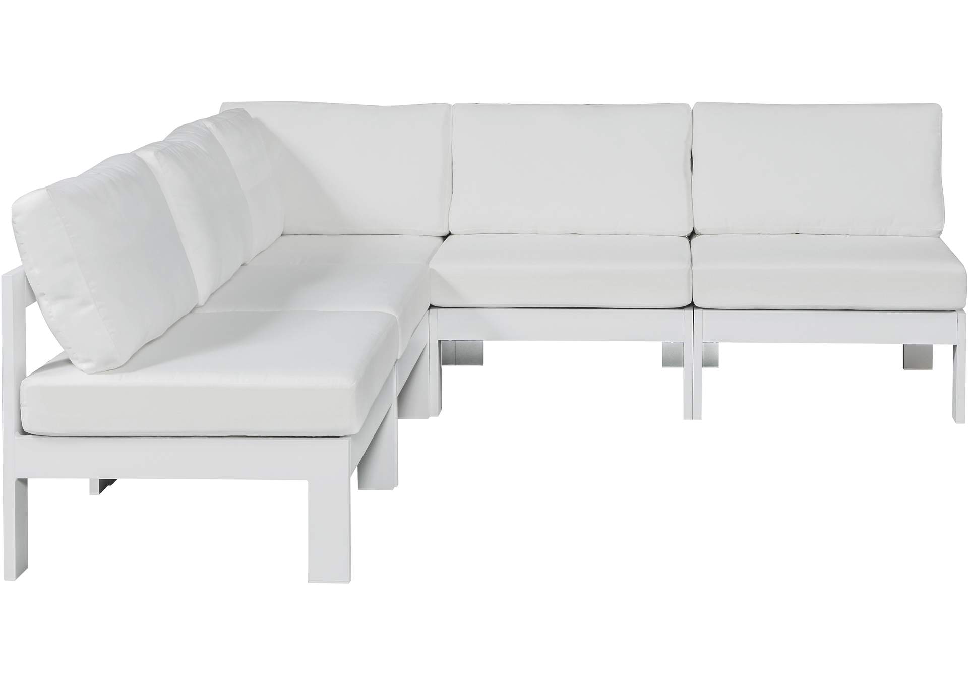 Nizuc White Water Resistant Fabric Outdoor Patio Modular Sectional,Meridian Furniture