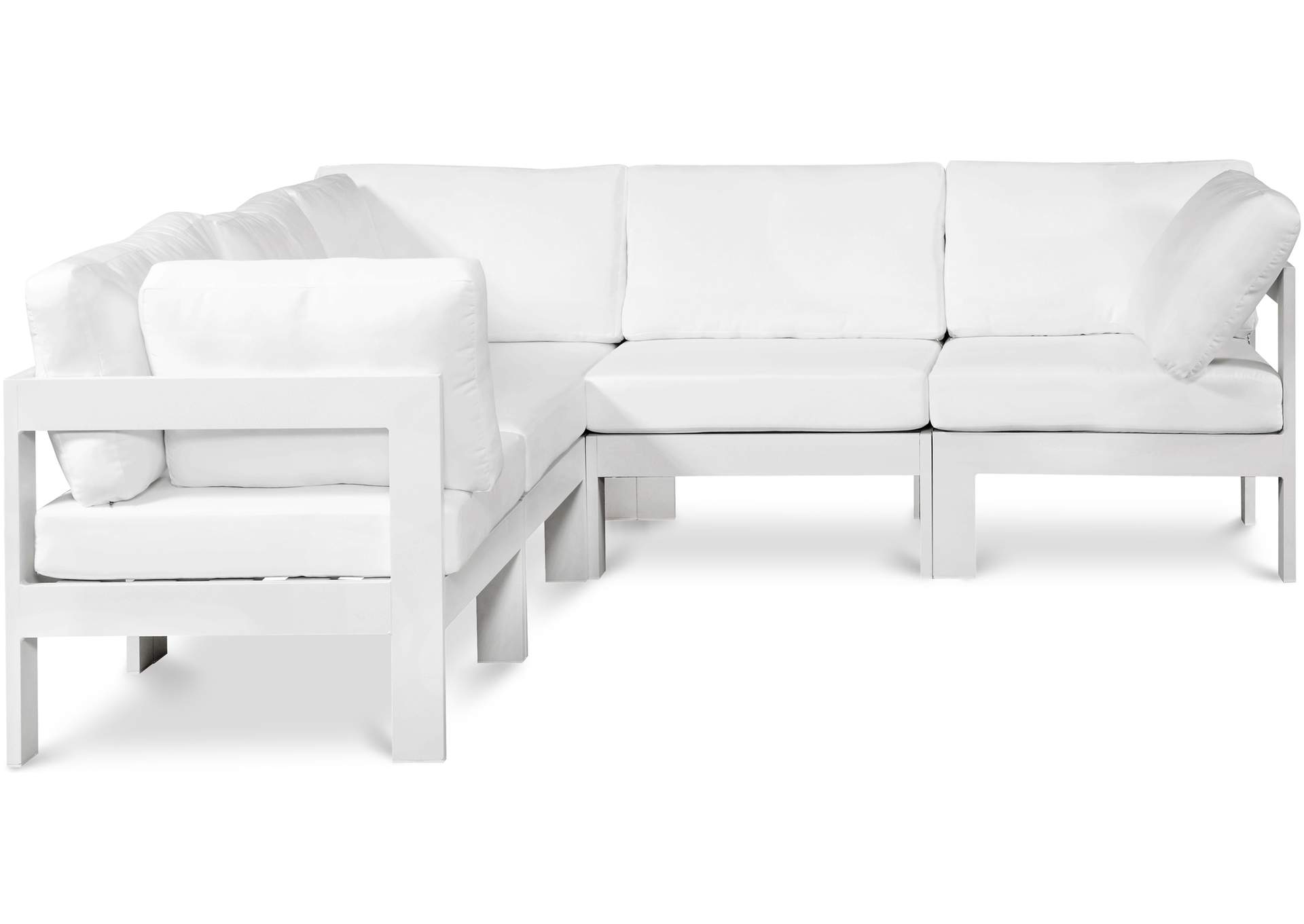 Nizuc White Water Resistant Fabric Outdoor Patio Modular Sectional,Meridian Furniture