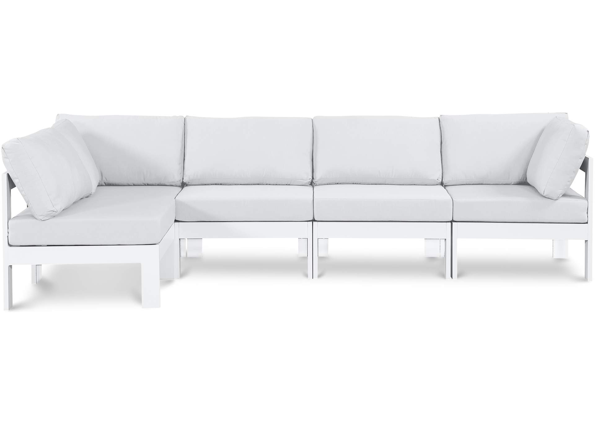 Nizuc White Water Resistant Fabric Outdoor Patio Modular Sectional,Meridian Furniture