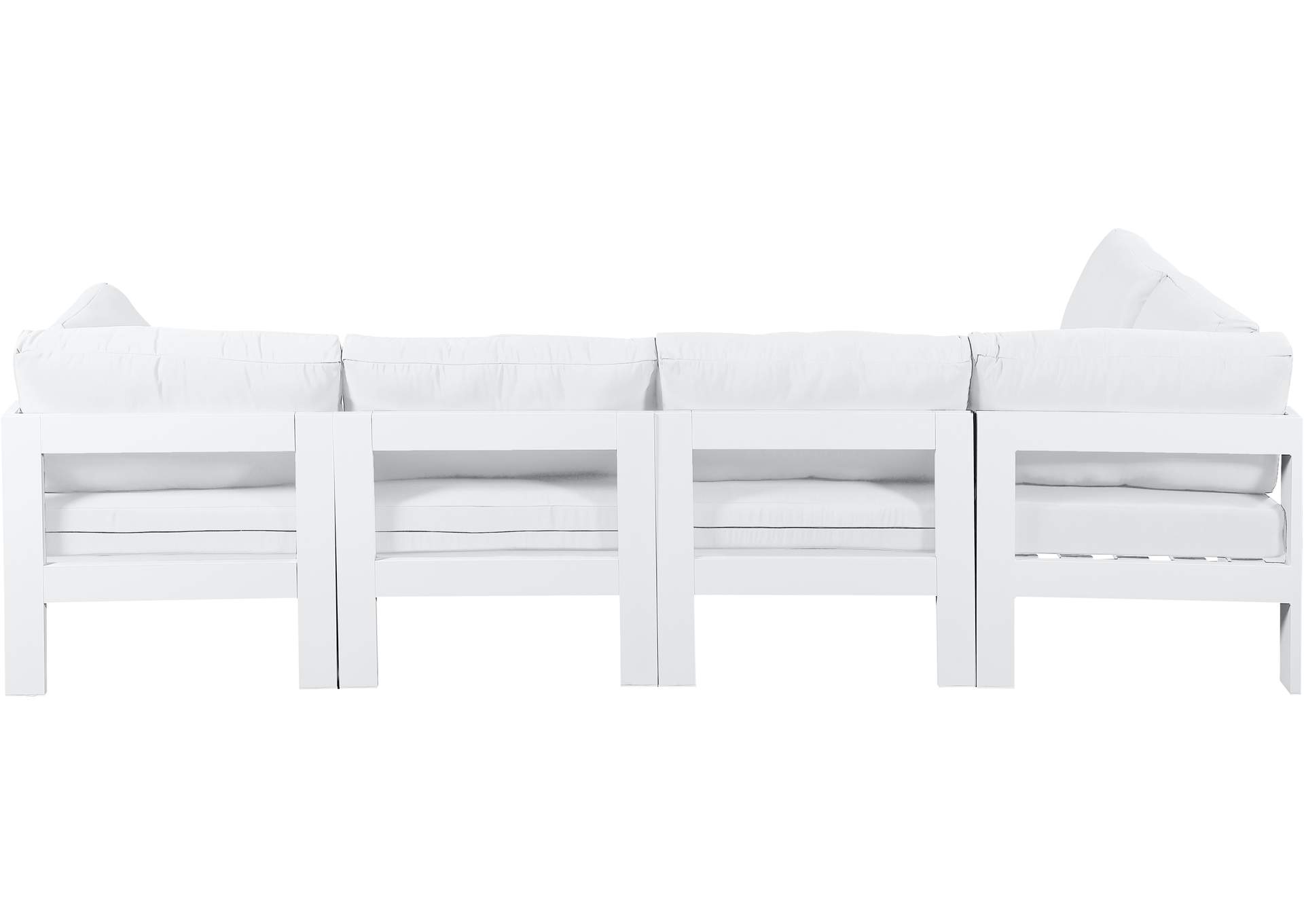 Nizuc White Water Resistant Fabric Outdoor Patio Modular Sectional,Meridian Furniture