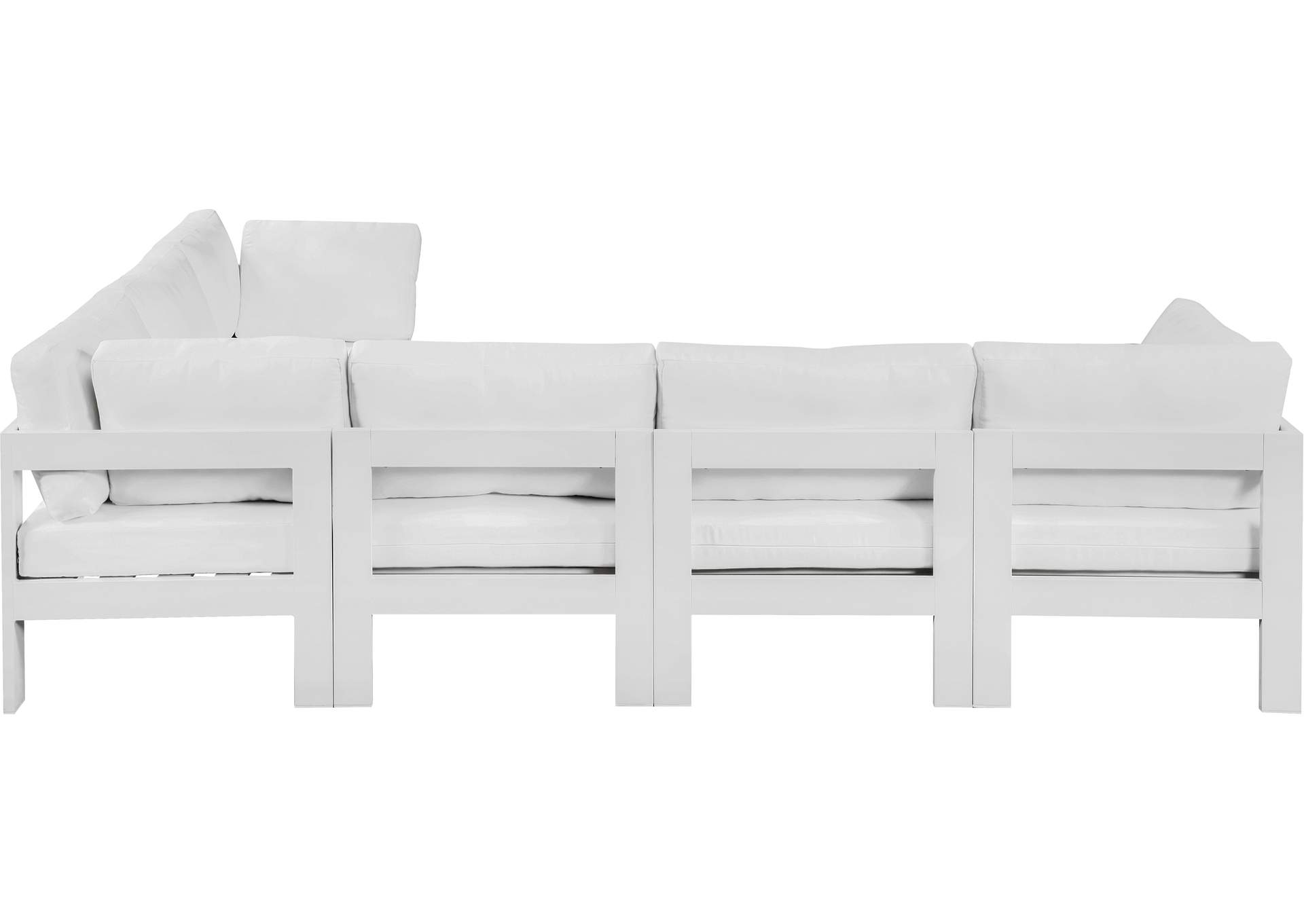 Nizuc White Water Resistant Fabric Outdoor Patio Modular Sectional,Meridian Furniture