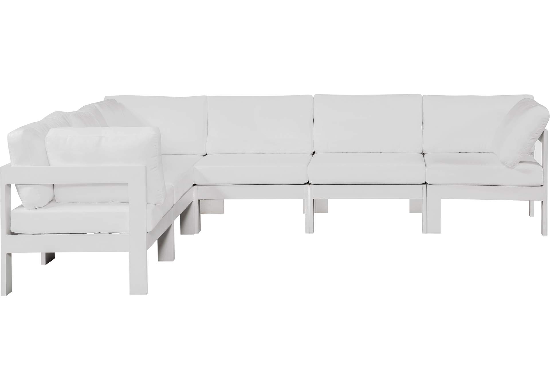 Nizuc White Water Resistant Fabric Outdoor Patio Modular Sectional,Meridian Furniture