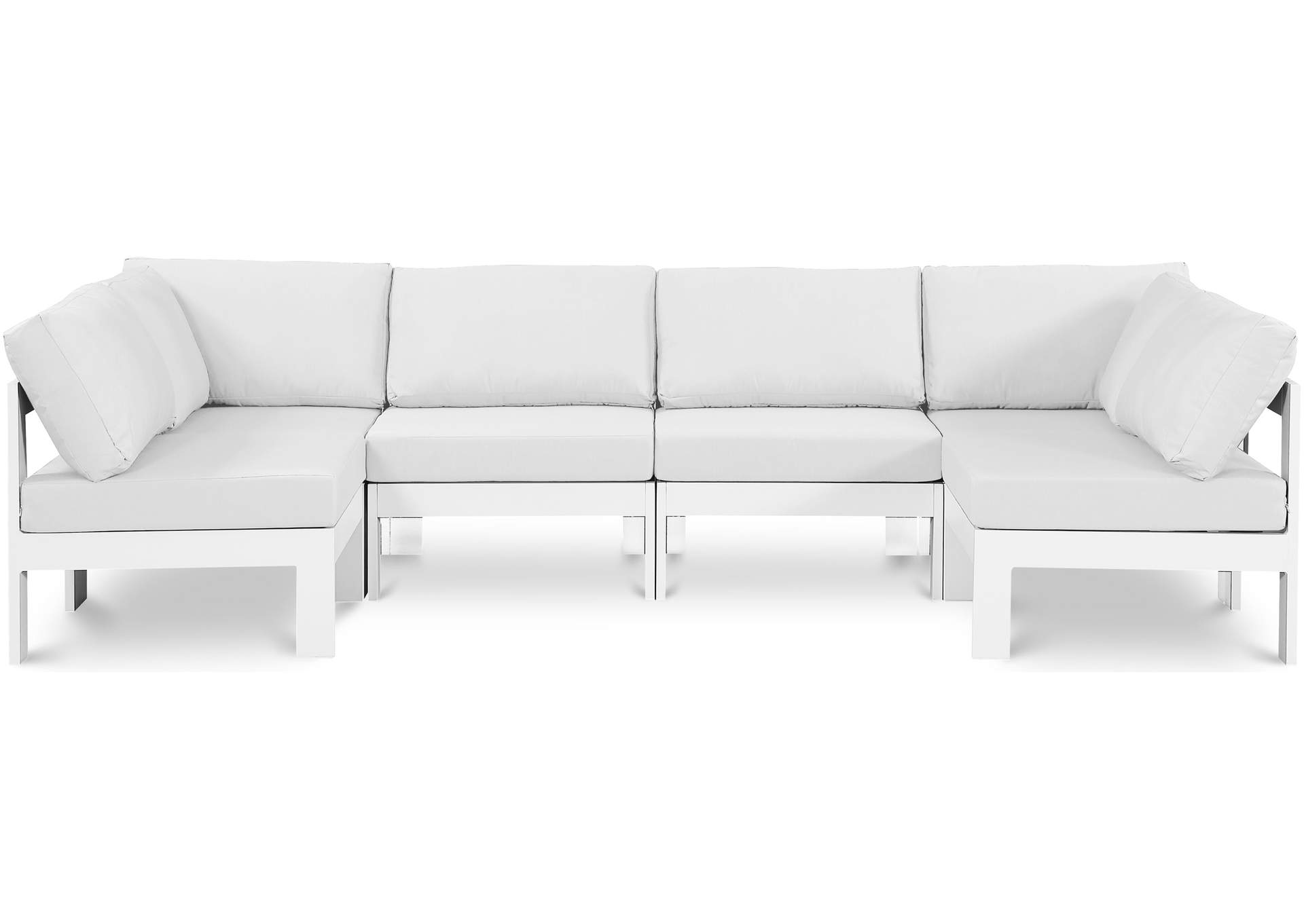 Nizuc White Water Resistant Fabric Outdoor Patio Modular Sectional,Meridian Furniture