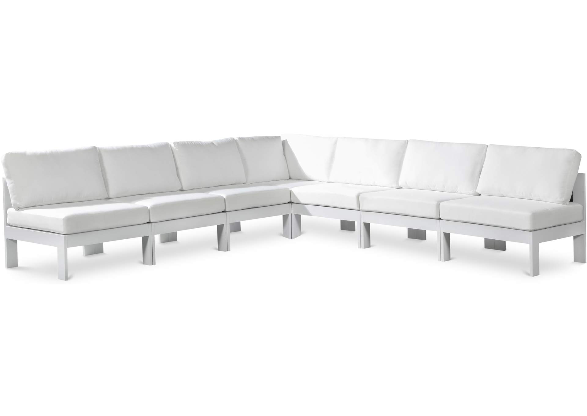 Nizuc White Water Resistant Fabric Outdoor Patio Modular Sectional,Meridian Furniture