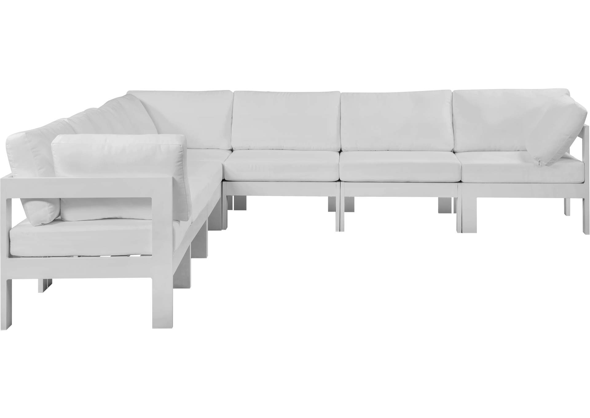 Nizuc White Water Resistant Fabric Outdoor Patio Modular Sectional,Meridian Furniture