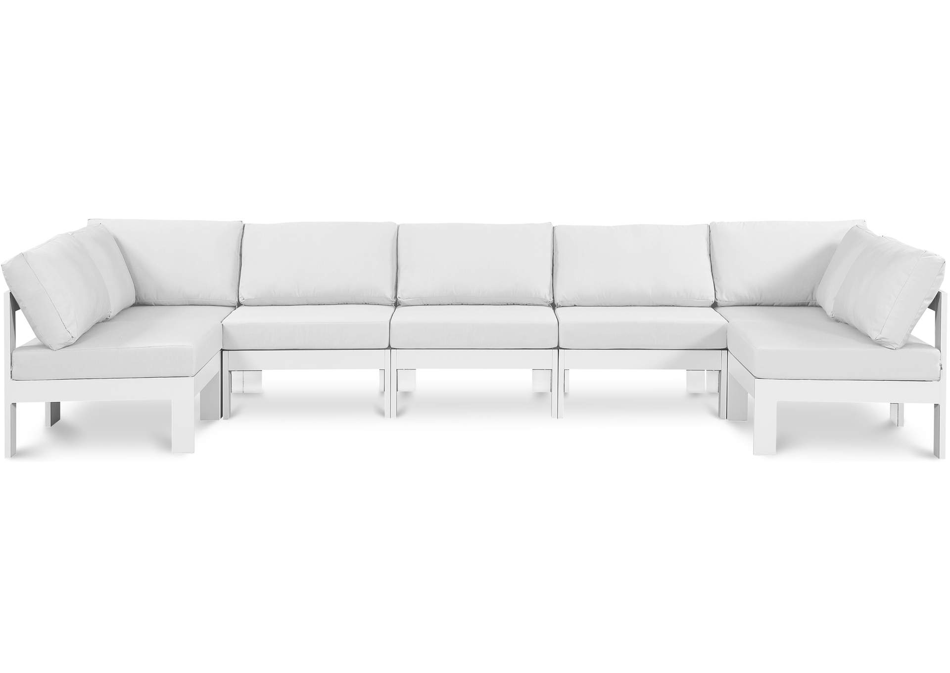 Nizuc White Water Resistant Fabric Outdoor Patio Modular Sectional,Meridian Furniture