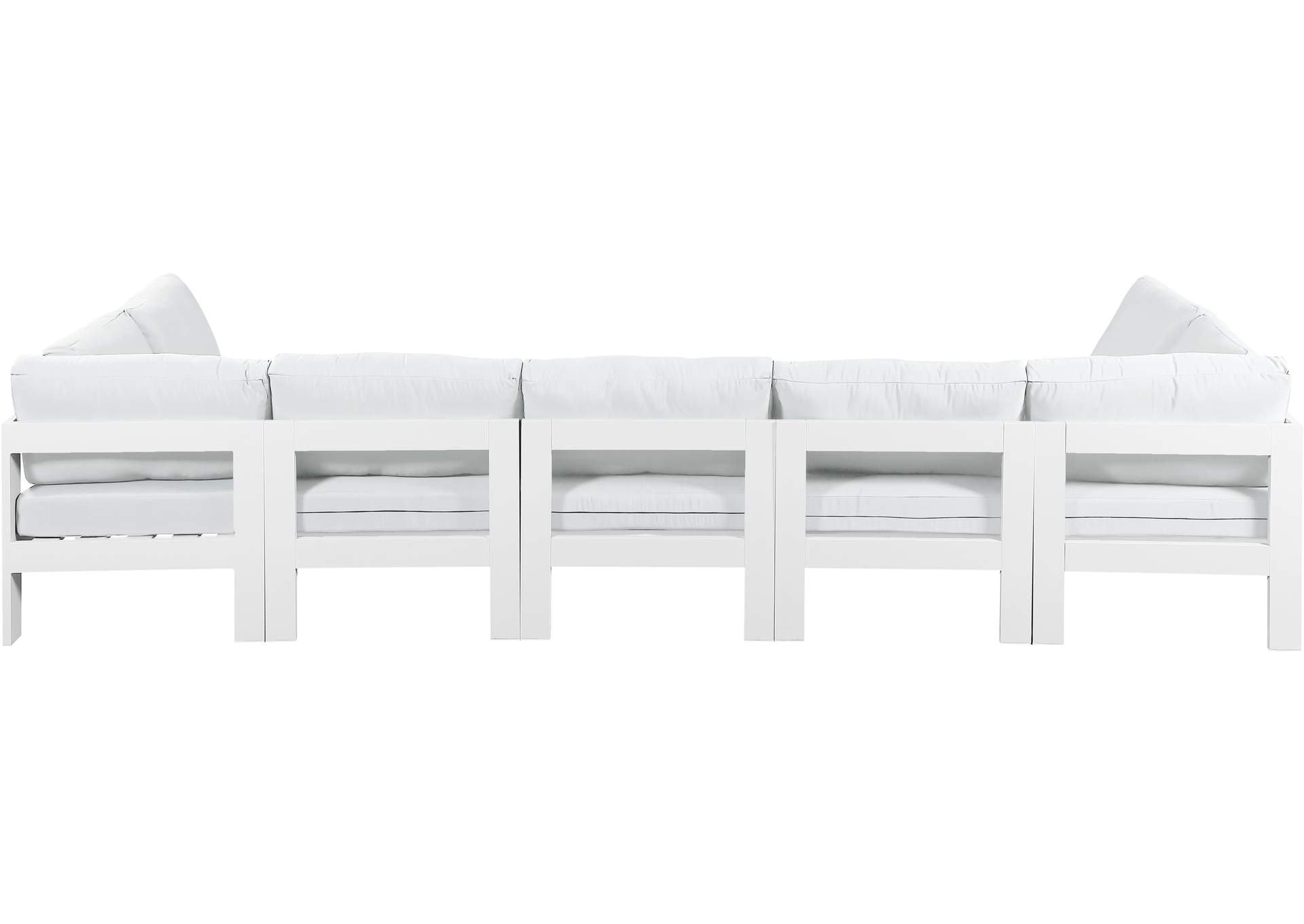 Nizuc White Water Resistant Fabric Outdoor Patio Modular Sectional,Meridian Furniture