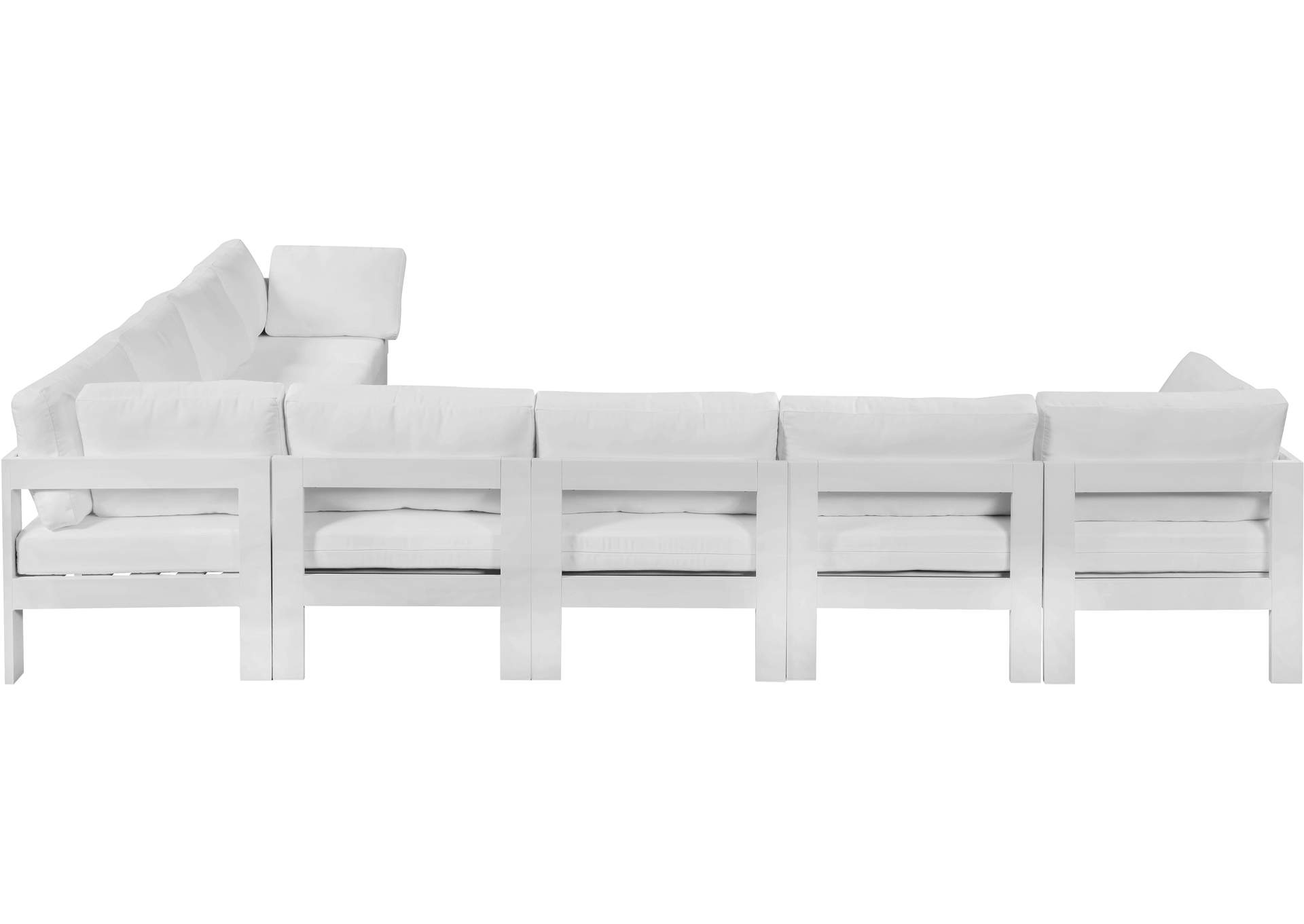 Nizuc White Water Resistant Fabric Outdoor Patio Modular Sectional,Meridian Furniture