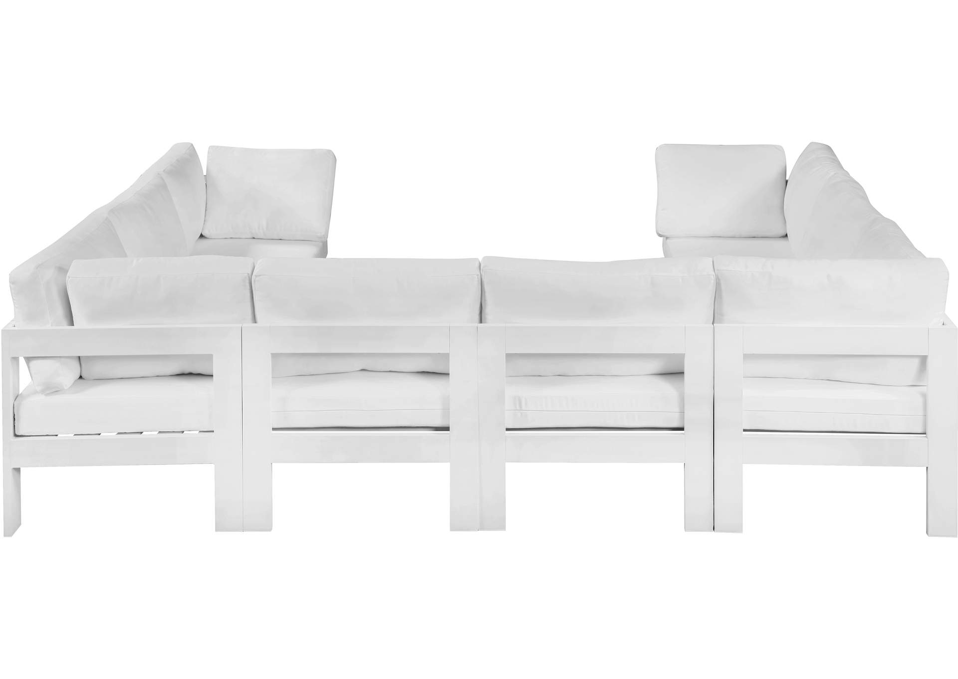 Nizuc White Water Resistant Fabric Outdoor Patio Modular Sectional,Meridian Furniture