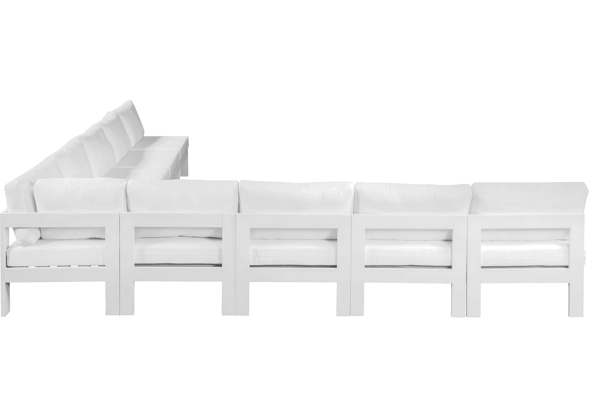 Nizuc White Water Resistant Fabric Outdoor Patio Modular Sectional,Meridian Furniture