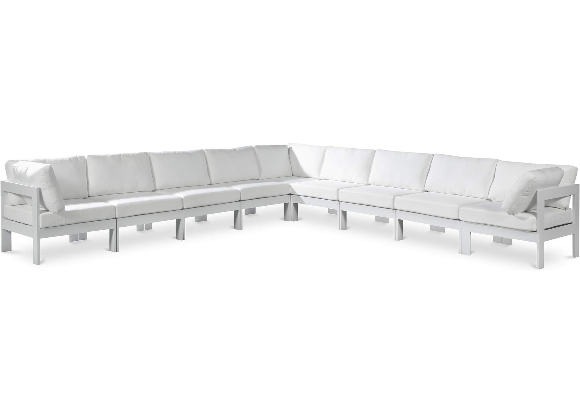 Nizuc White Water Resistant Fabric Outdoor Patio Modular Sectional,Meridian Furniture