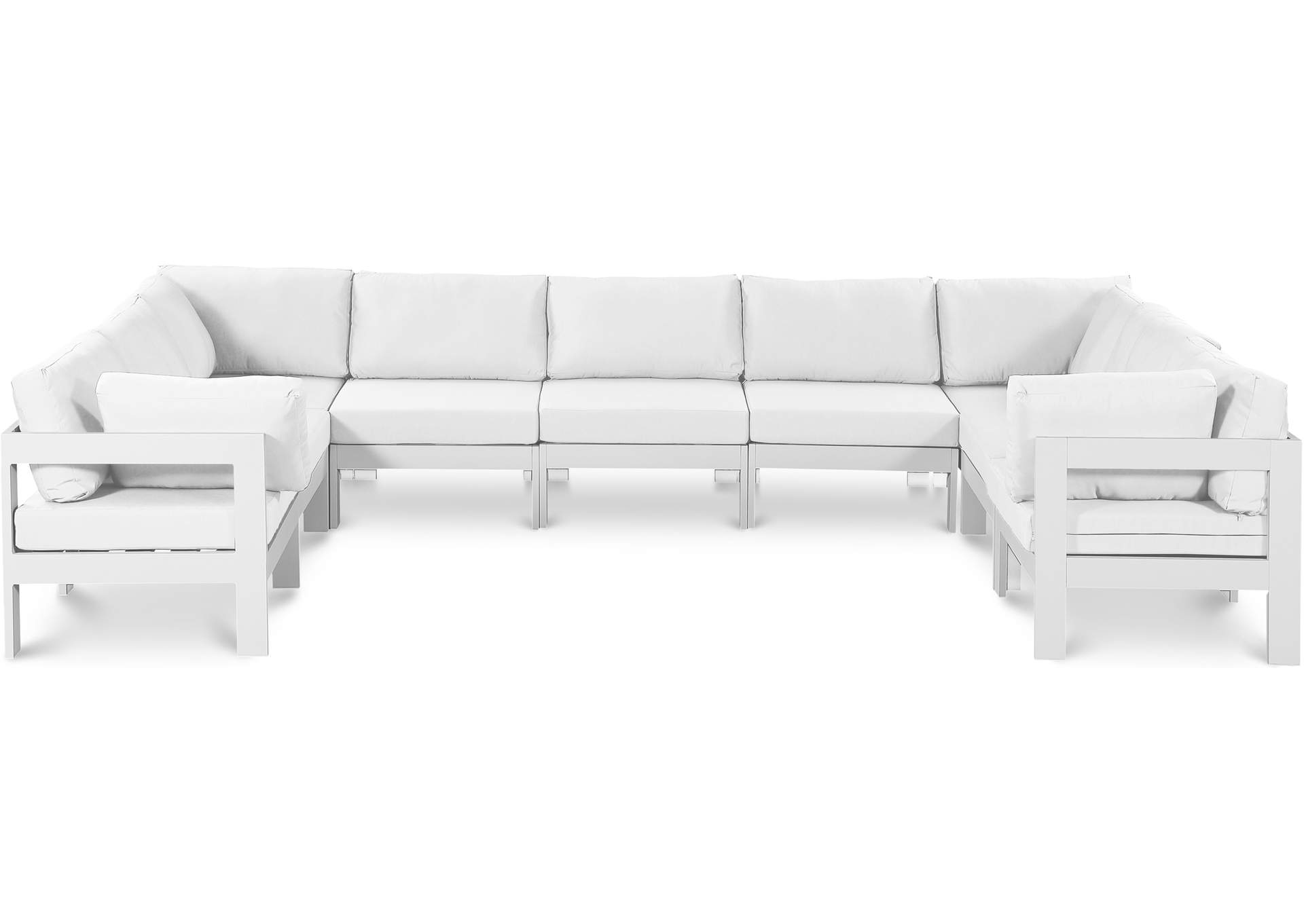 Nizuc White Water Resistant Fabric Outdoor Patio Modular Sectional,Meridian Furniture