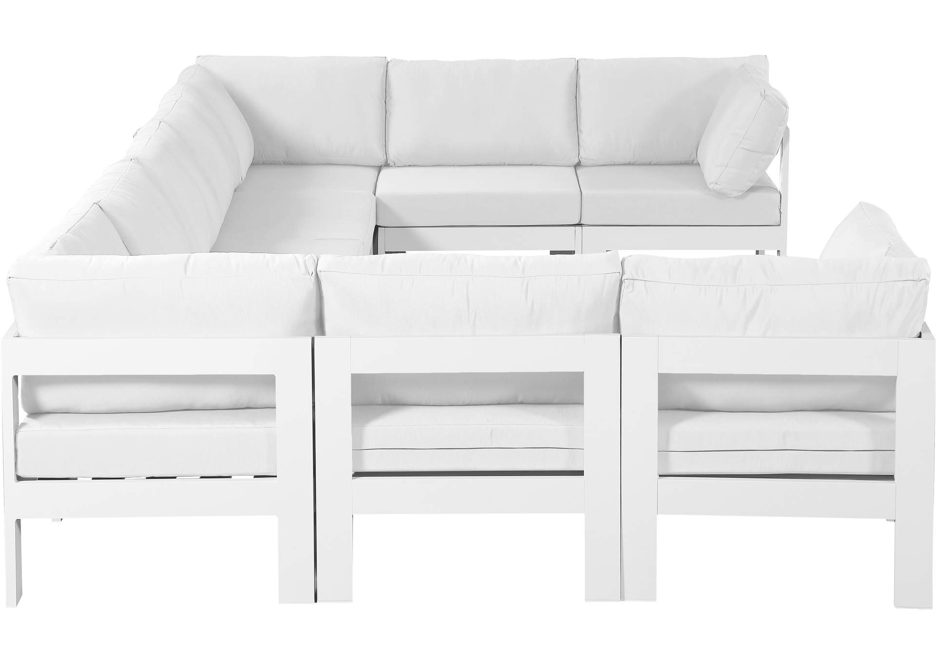 Nizuc White Water Resistant Fabric Outdoor Patio Modular Sectional,Meridian Furniture