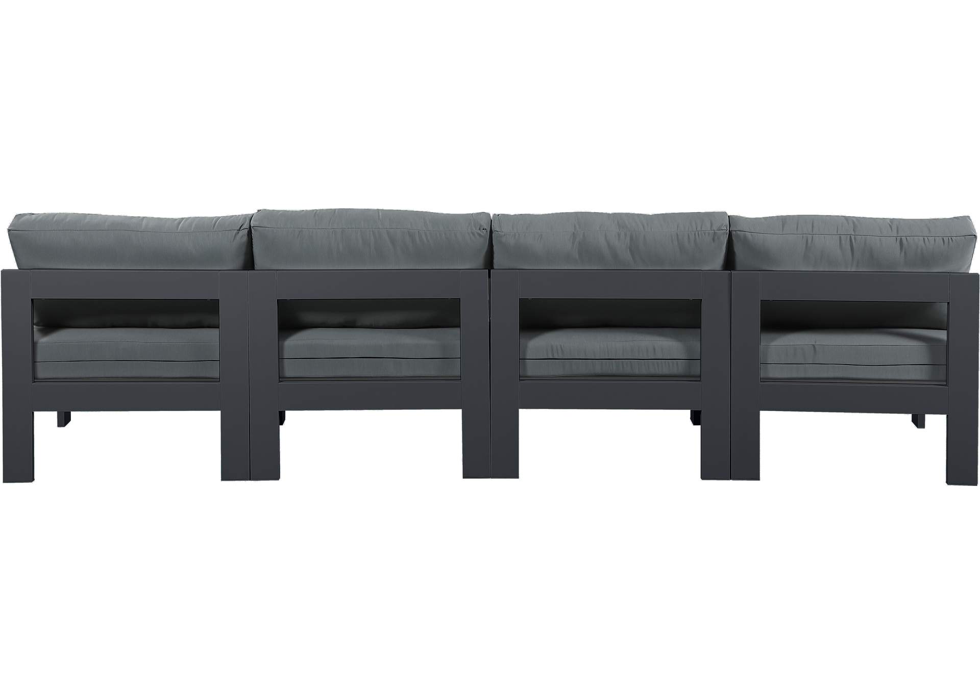 Nizuc Grey Water Resistant Fabric Outdoor Patio Modular Sofa,Meridian Furniture