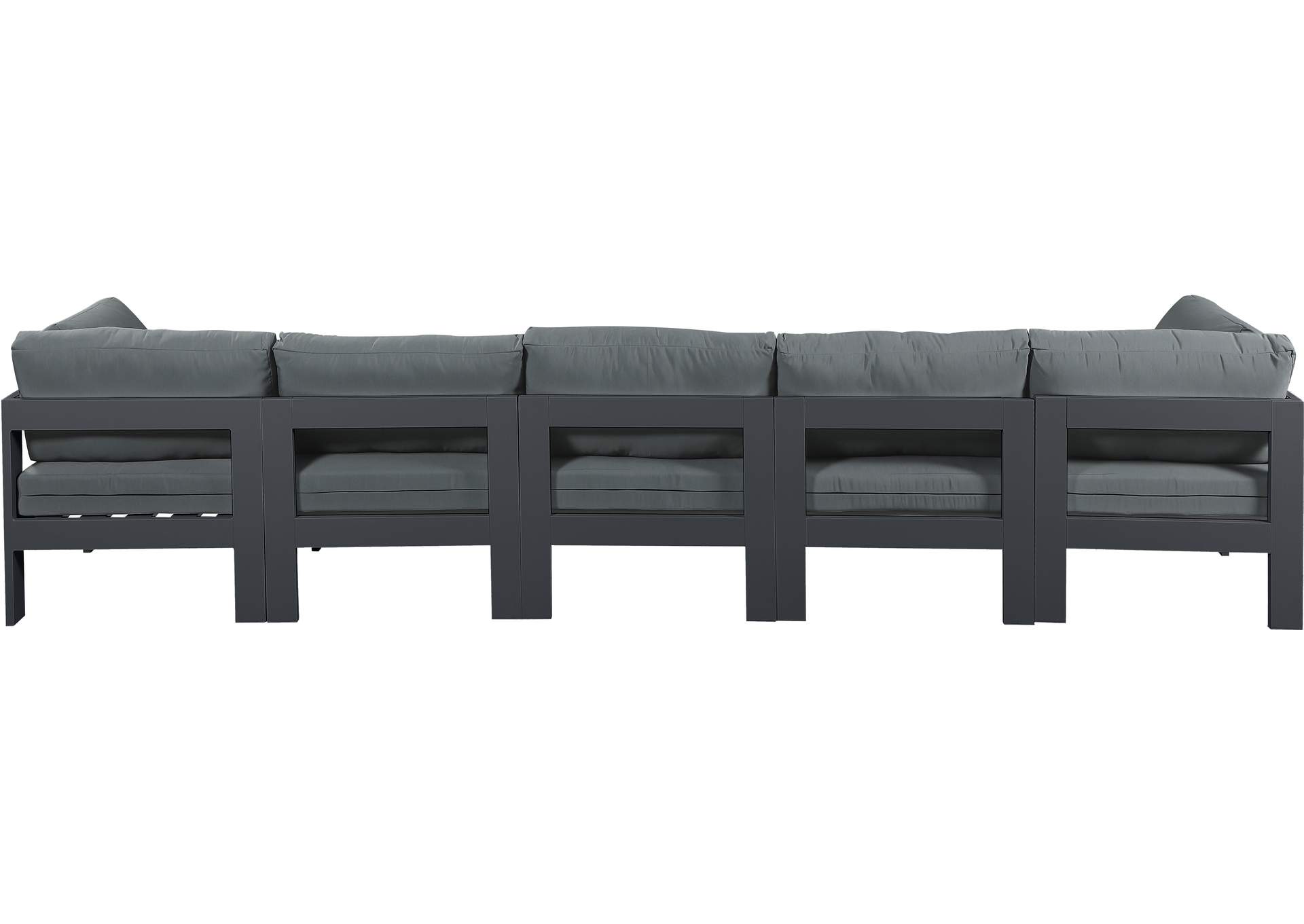 Nizuc Grey Water Resistant Fabric Outdoor Patio Modular Sofa,Meridian Furniture