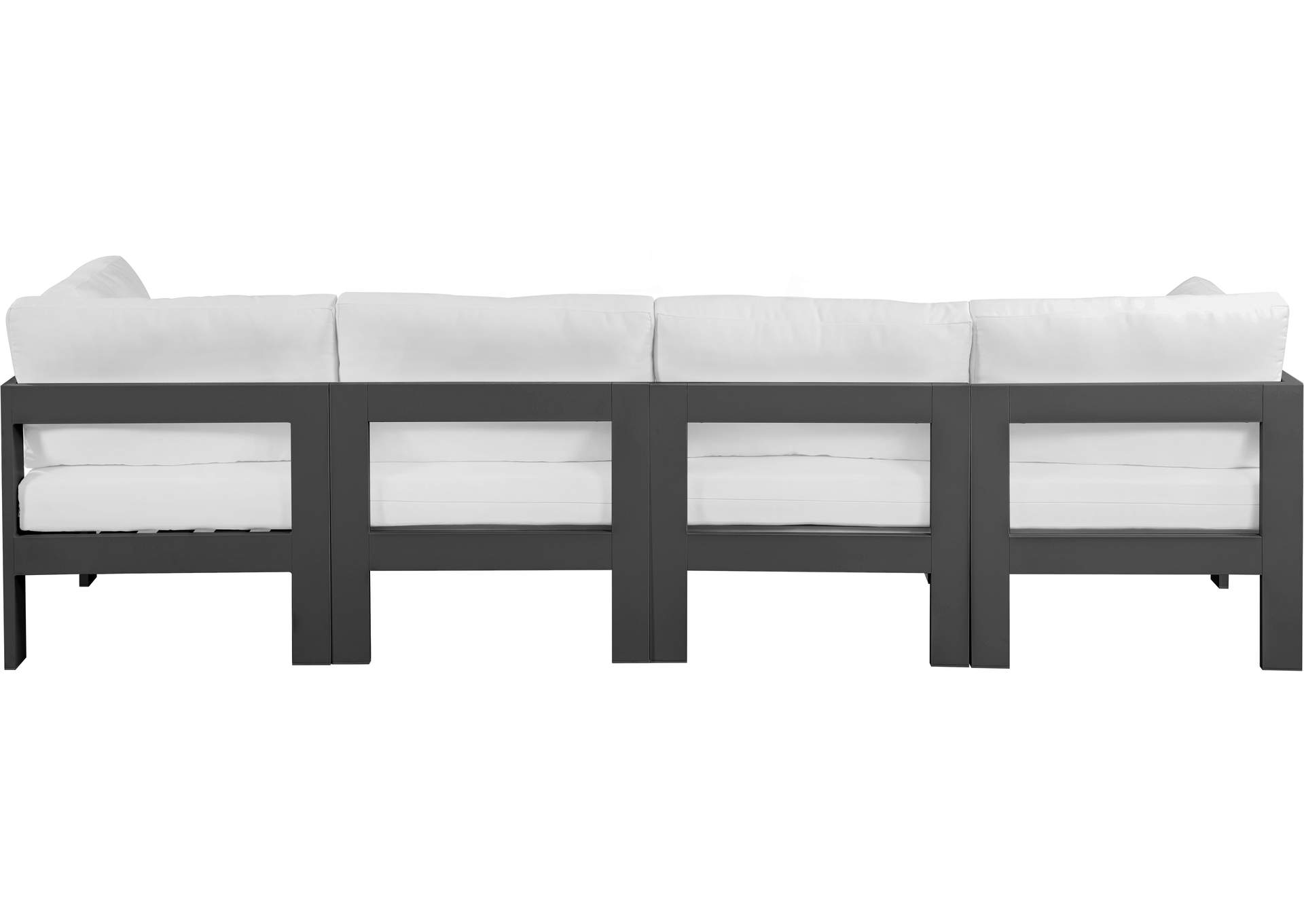 Nizuc White Water Resistant Fabric Outdoor Patio Modular Sofa,Meridian Furniture