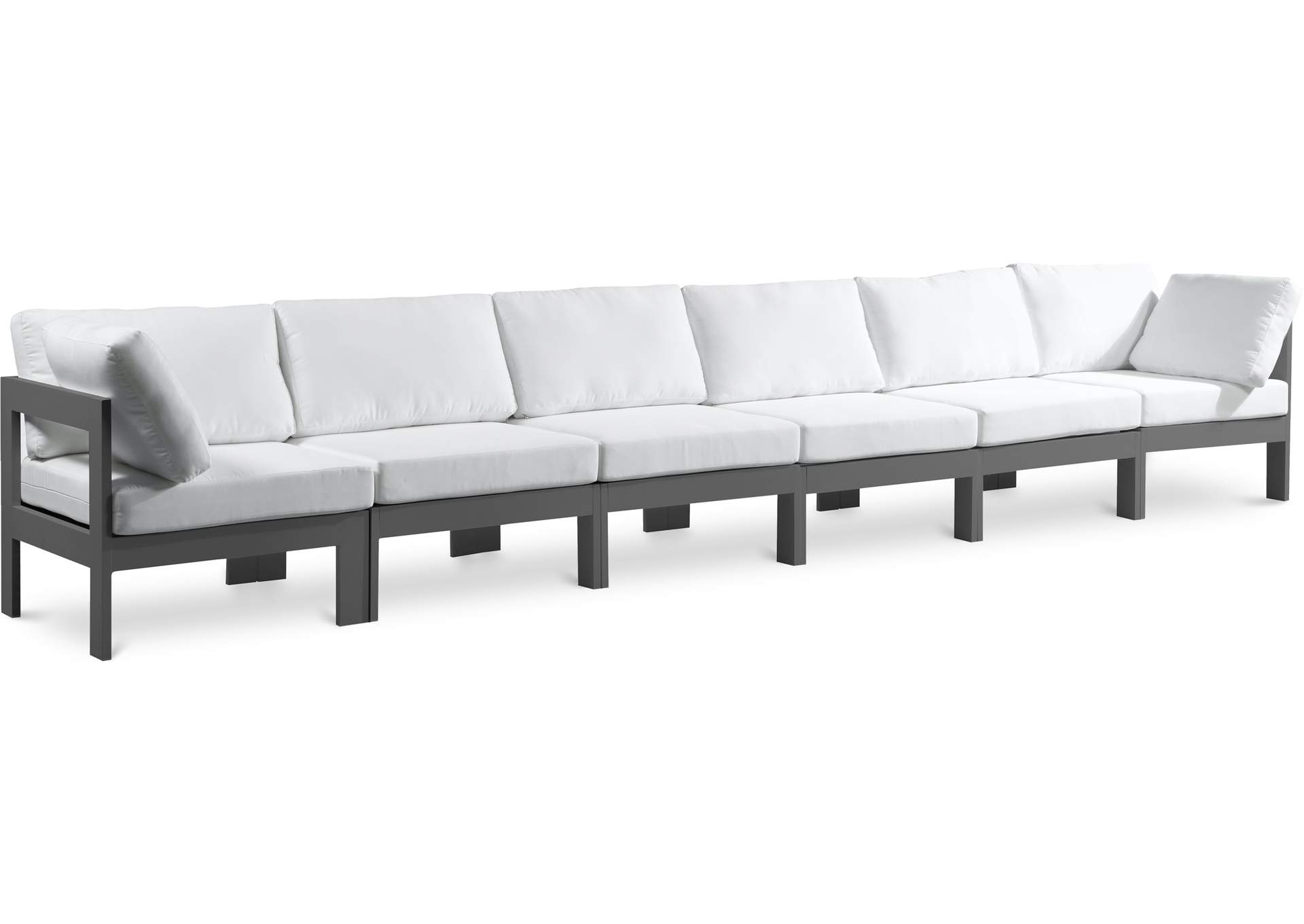 Nizuc White Water Resistant Fabric Outdoor Patio Modular Sofa,Meridian Furniture