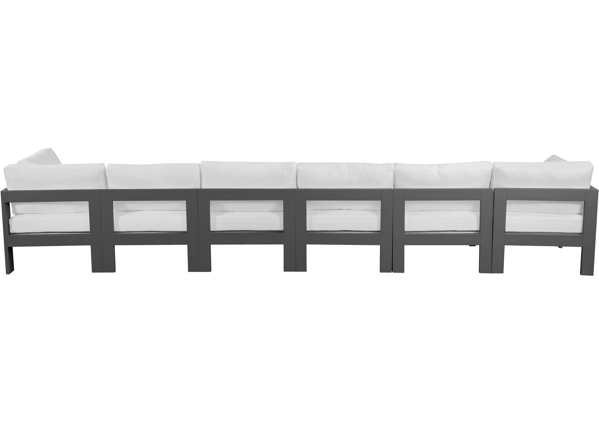 Nizuc White Water Resistant Fabric Outdoor Patio Modular Sofa,Meridian Furniture