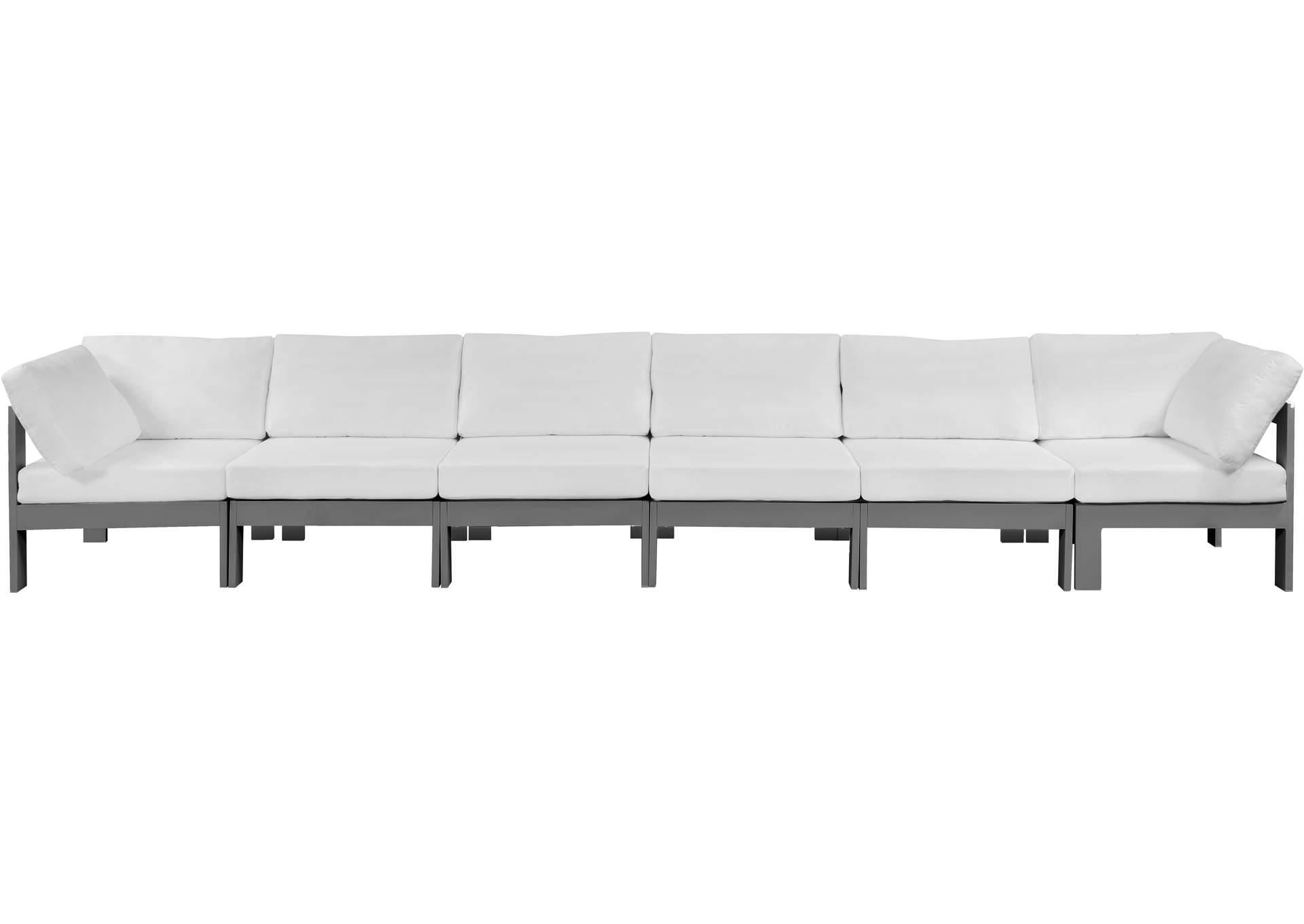 Nizuc White Water Resistant Fabric Outdoor Patio Modular Sofa,Meridian Furniture