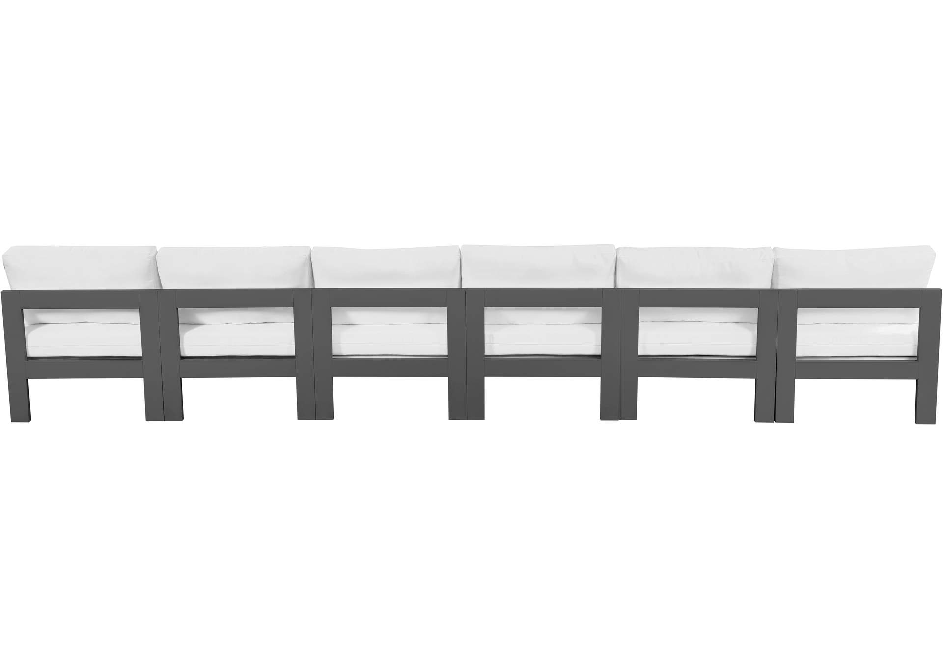 Nizuc White Water Resistant Fabric Outdoor Patio Modular Sofa,Meridian Furniture