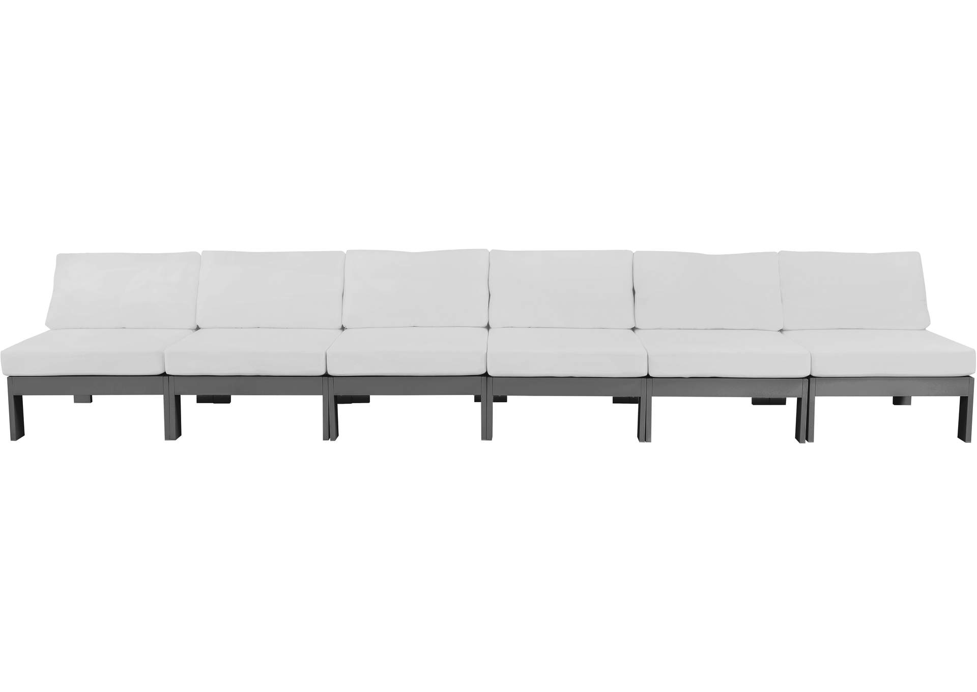 Nizuc White Water Resistant Fabric Outdoor Patio Modular Sofa,Meridian Furniture