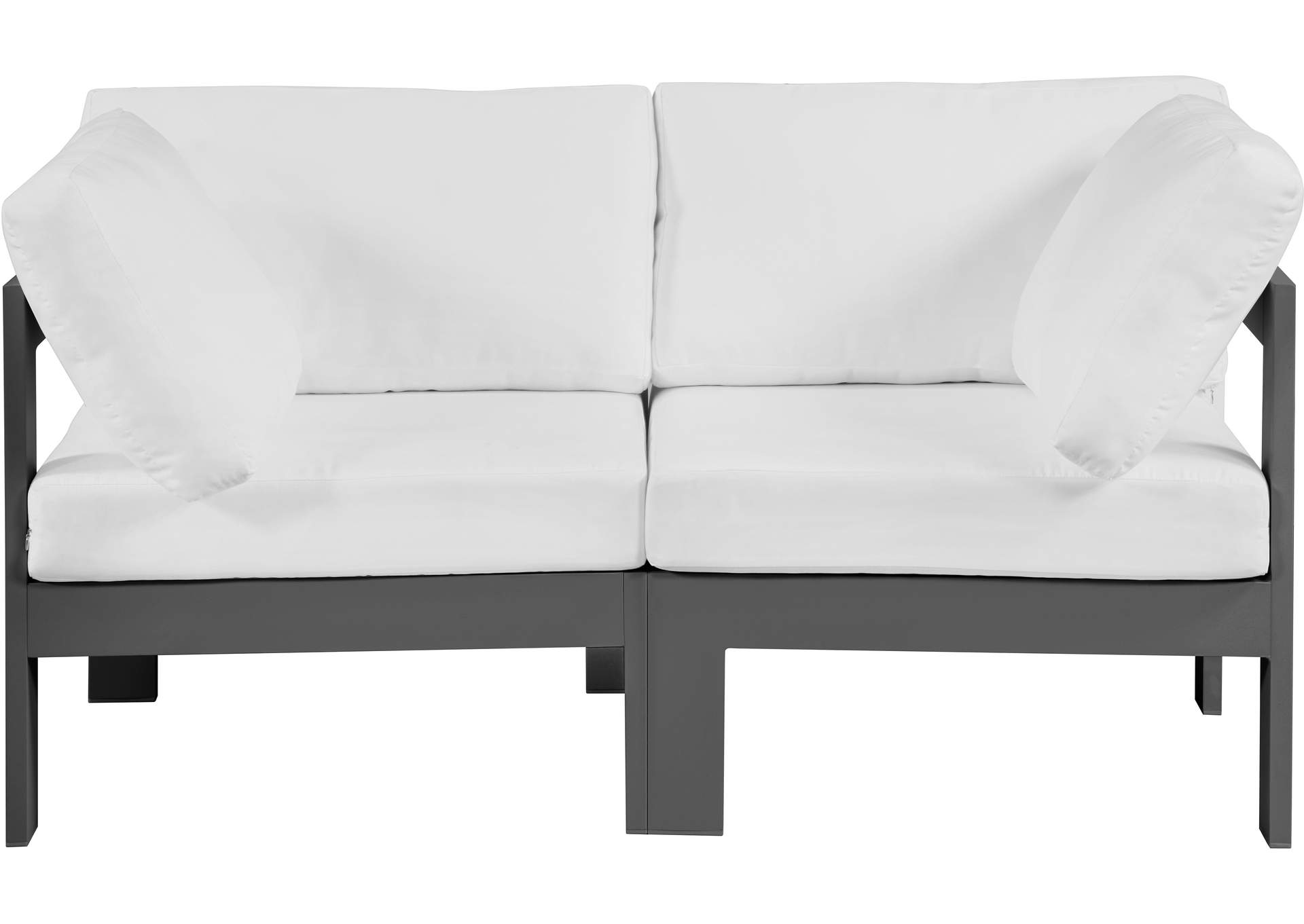 Nizuc White Water Resistant Fabric Outdoor Patio Modular Sofa,Meridian Furniture