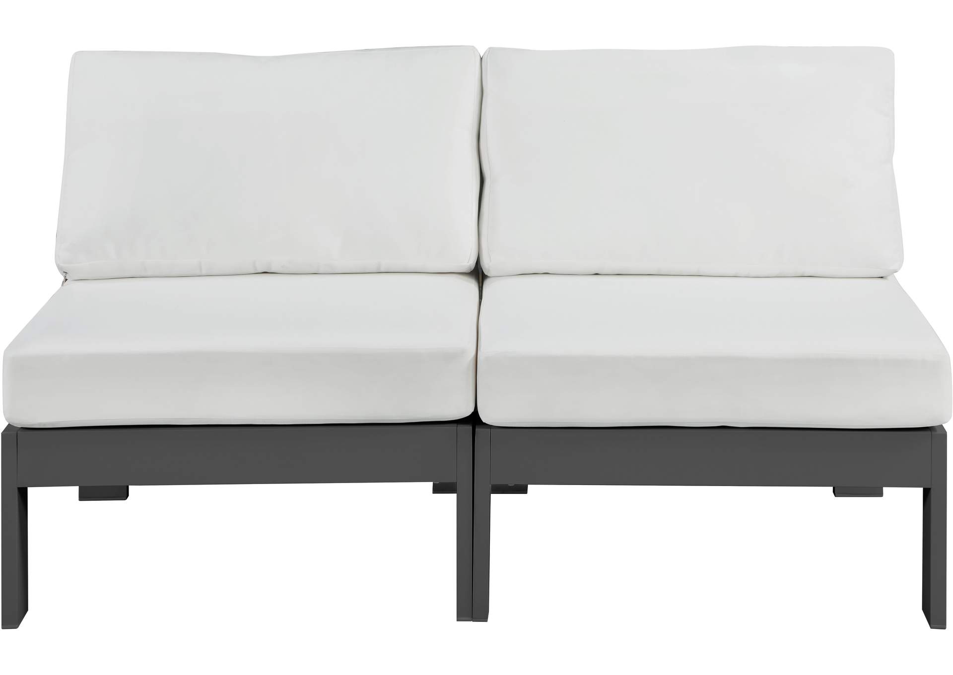 Nizuc White Water Resistant Fabric Outdoor Patio Modular Sofa,Meridian Furniture