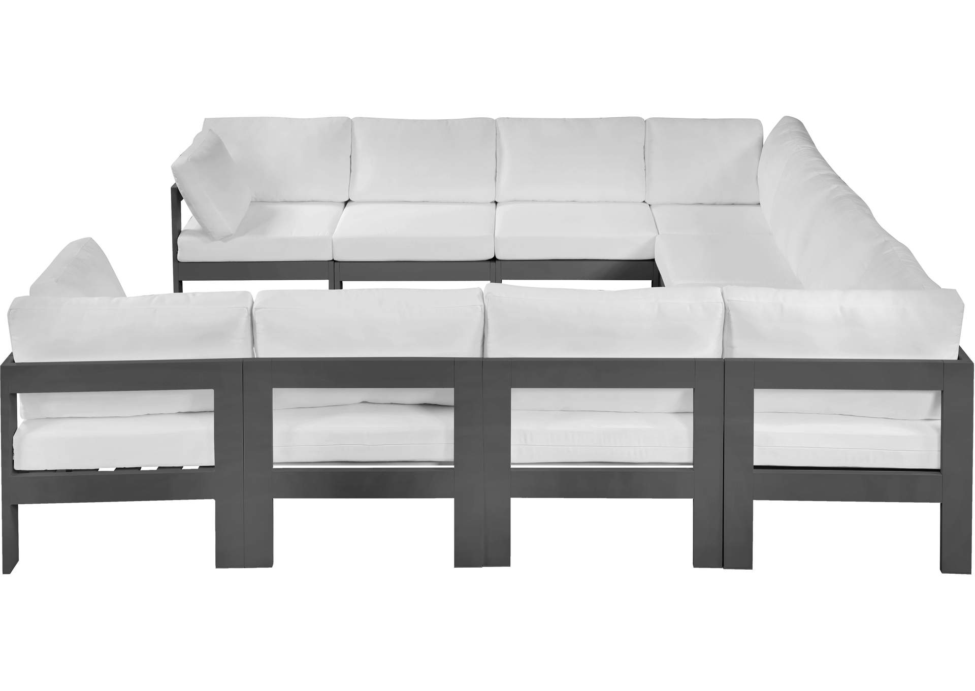 Nizuc White Water Resistant Fabric Outdoor Patio Modular Sectional,Meridian Furniture