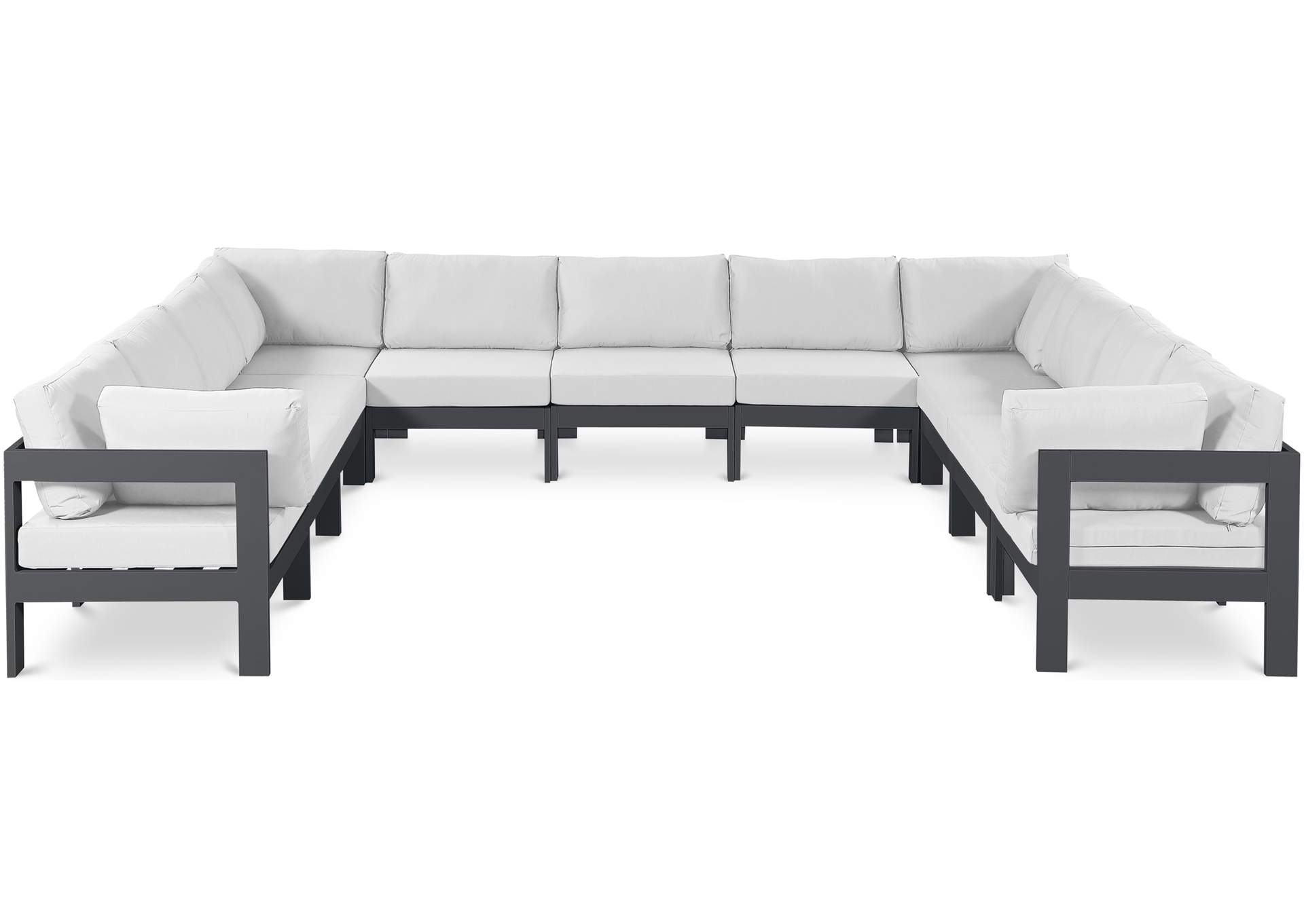 Nizuc White Water Resistant Fabric Outdoor Patio Modular Sectional,Meridian Furniture