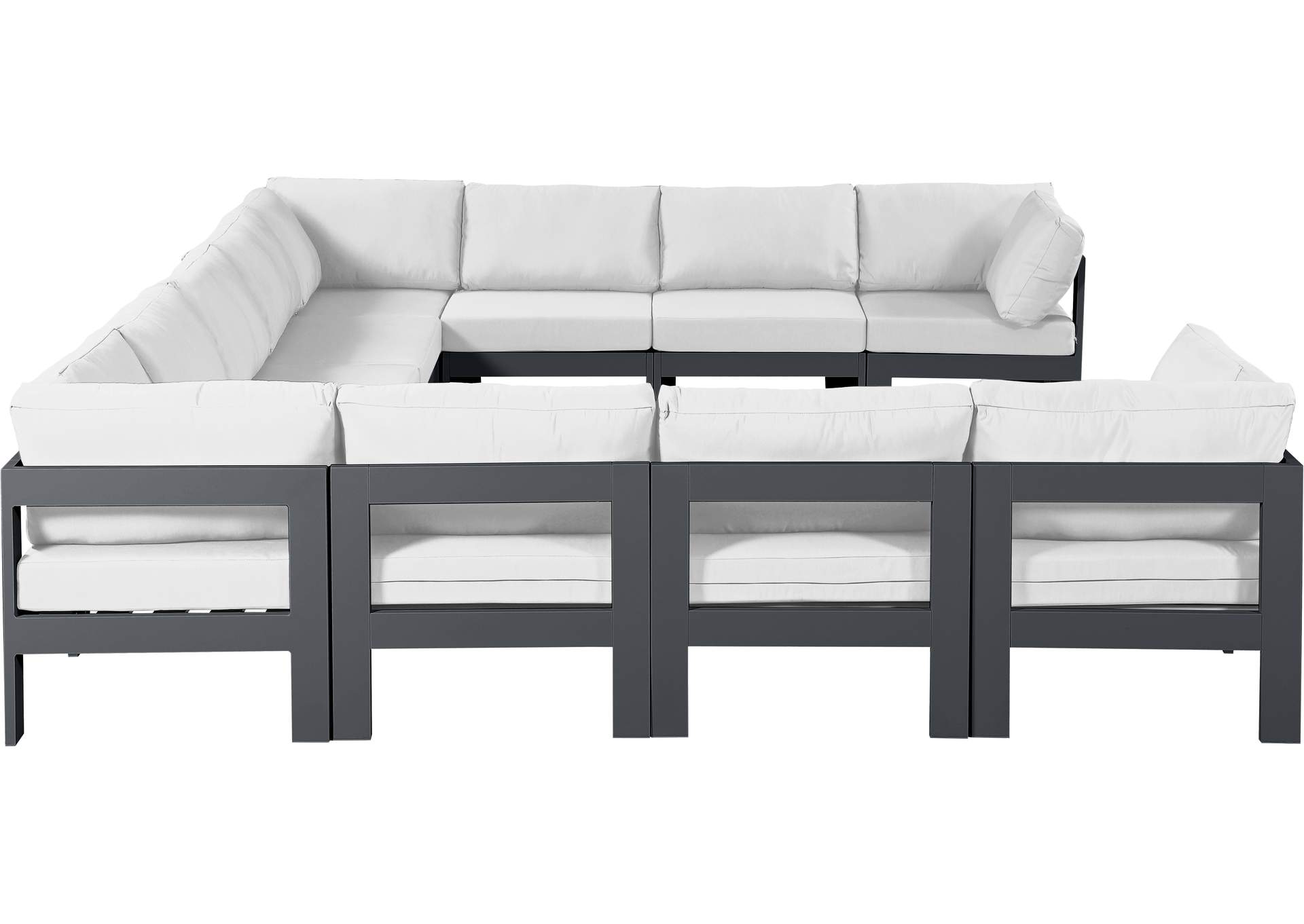 Nizuc White Water Resistant Fabric Outdoor Patio Modular Sectional,Meridian Furniture