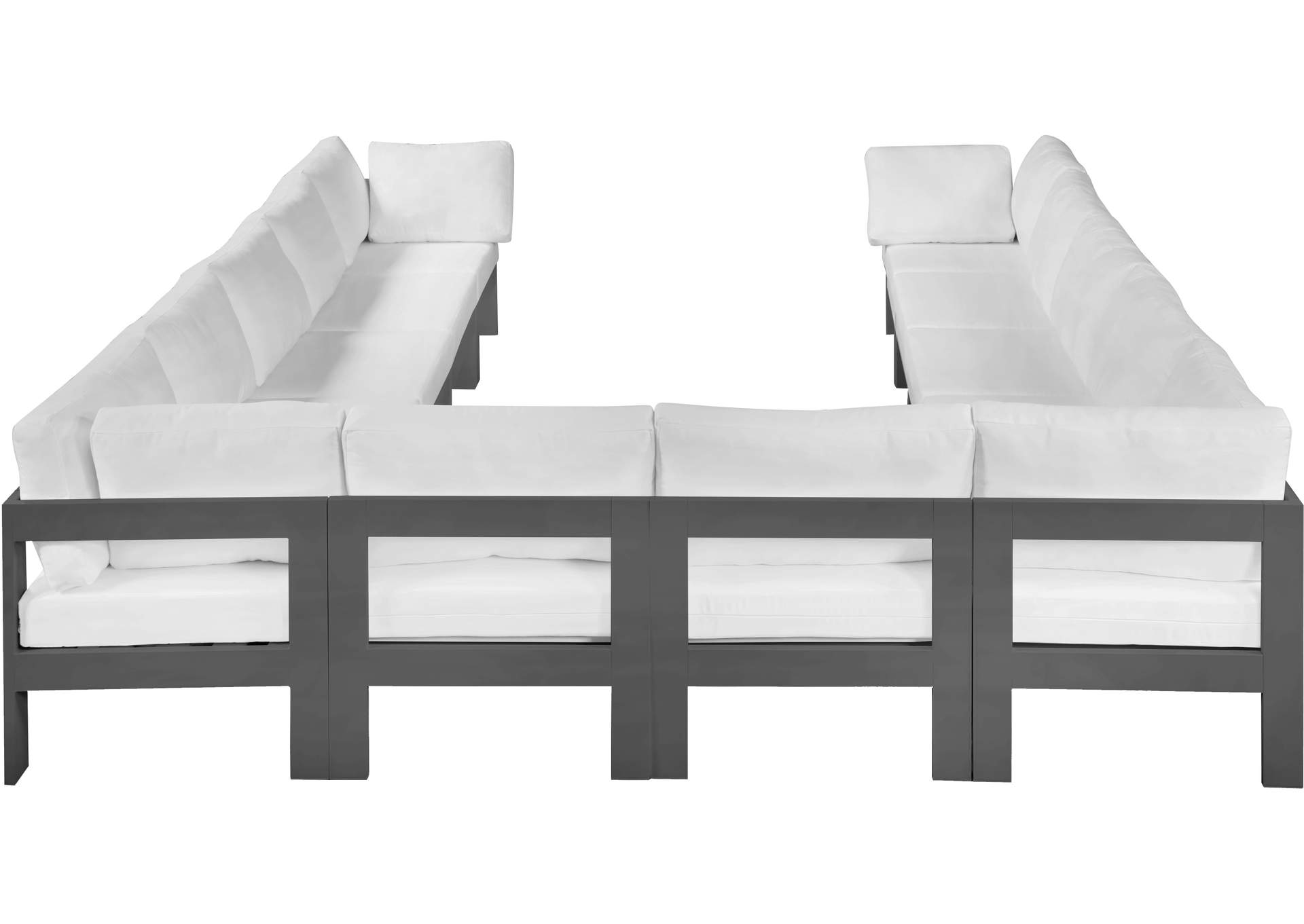 Nizuc White Water Resistant Fabric Outdoor Patio Modular Sectional,Meridian Furniture