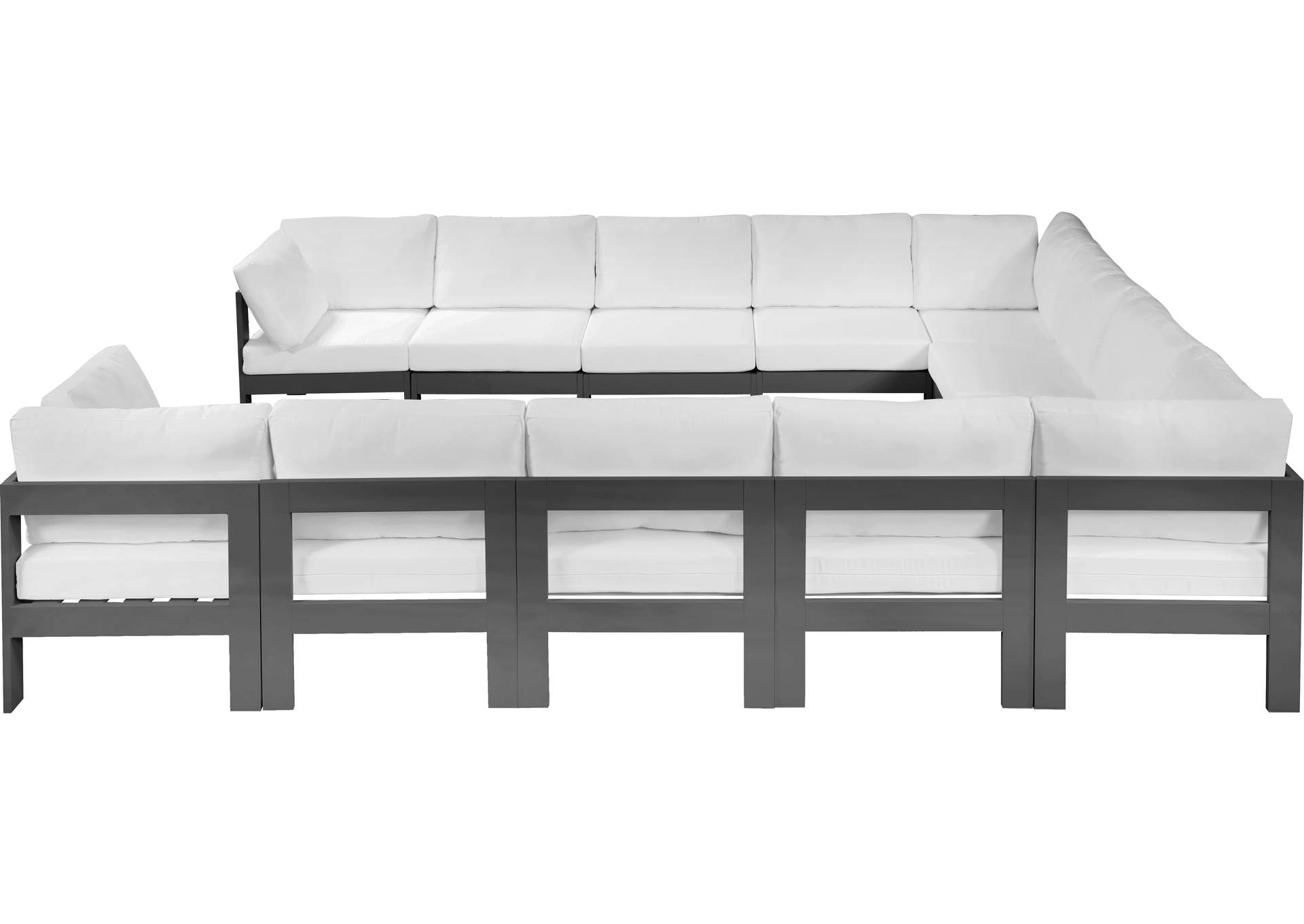 Nizuc White Water Resistant Fabric Outdoor Patio Modular Sectional,Meridian Furniture