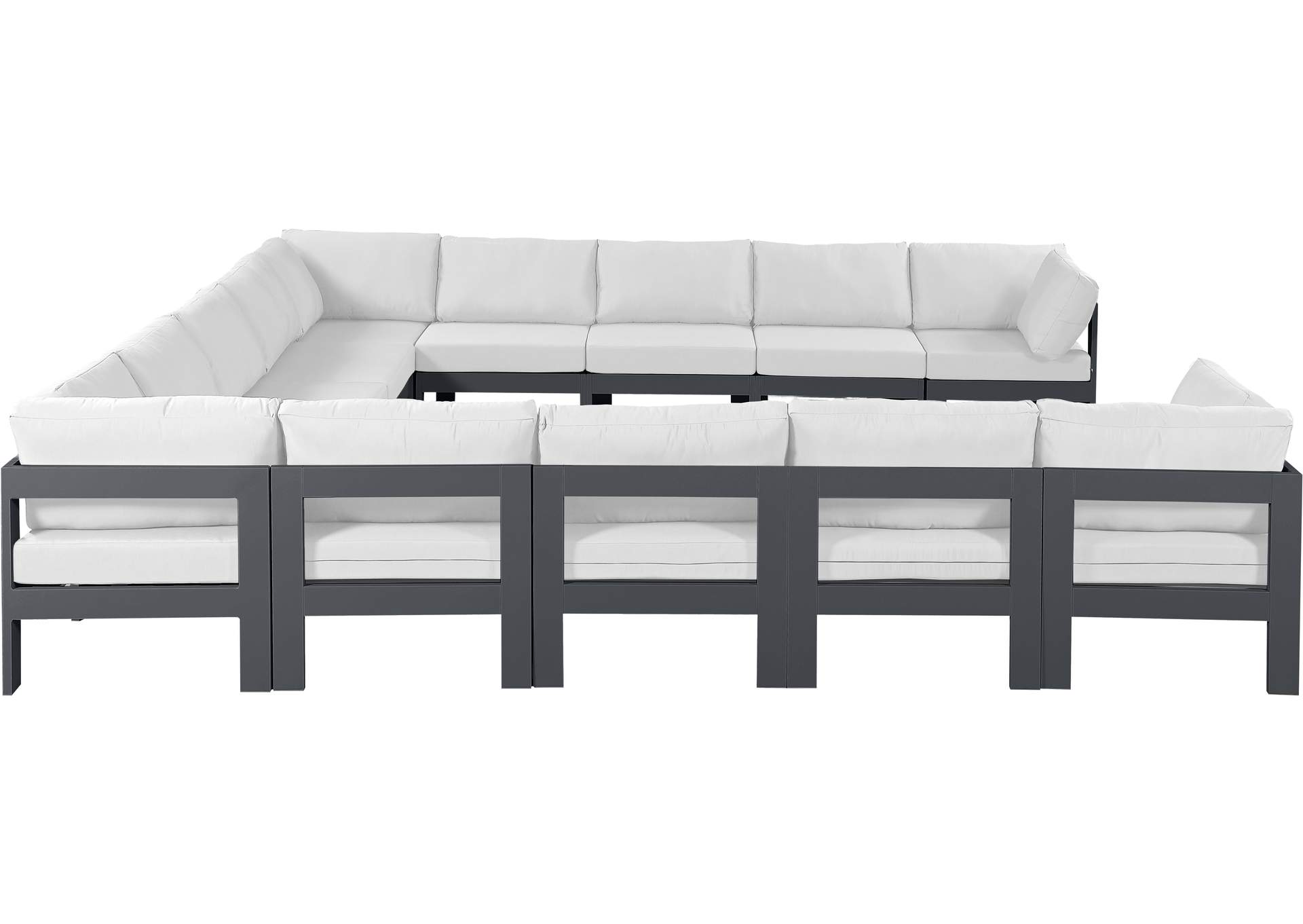 Nizuc White Water Resistant Fabric Outdoor Patio Modular Sectional,Meridian Furniture