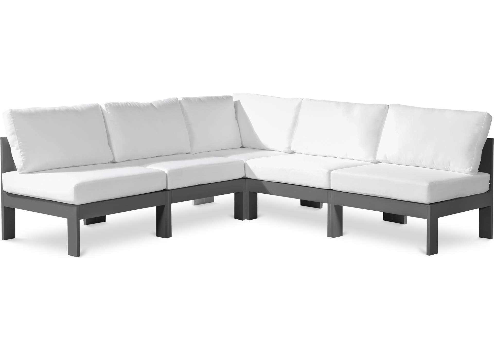 Nizuc White Water Resistant Fabric Outdoor Patio Modular Sectional,Meridian Furniture