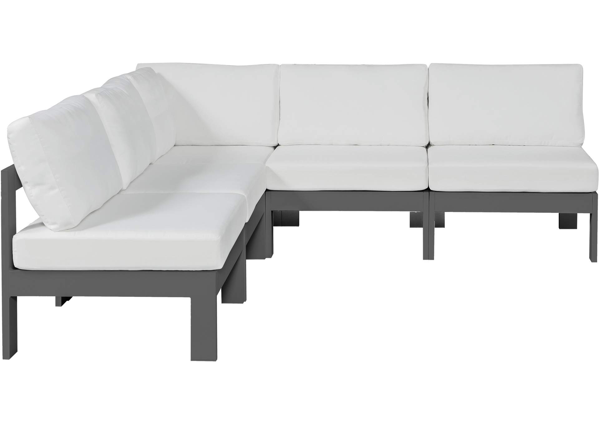 Nizuc White Water Resistant Fabric Outdoor Patio Modular Sectional,Meridian Furniture