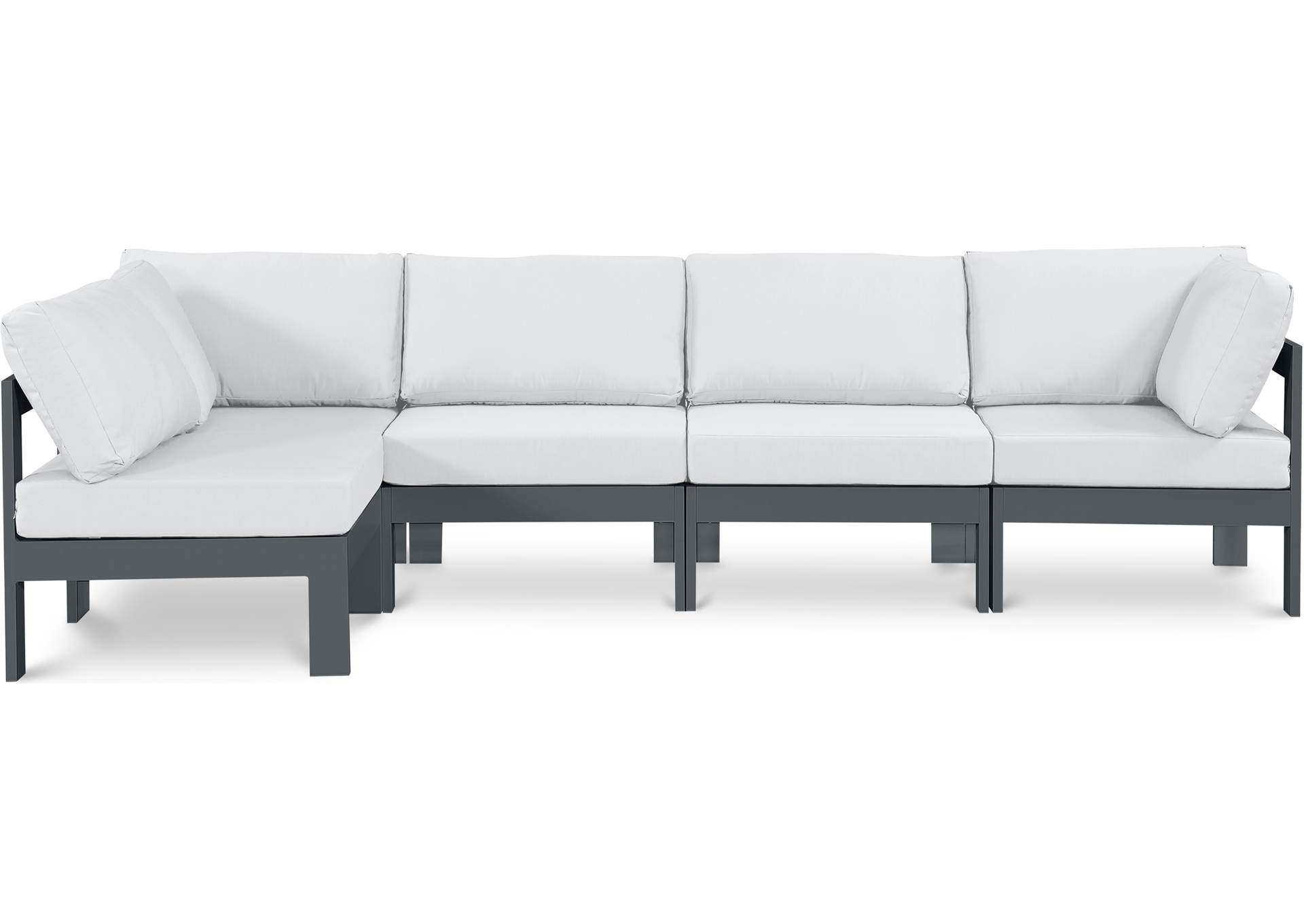 Nizuc White Water Resistant Fabric Outdoor Patio Modular Sectional,Meridian Furniture