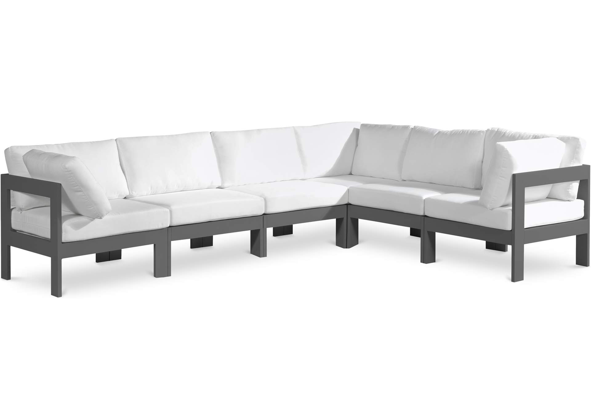 Nizuc White Water Resistant Fabric Outdoor Patio Modular Sectional,Meridian Furniture