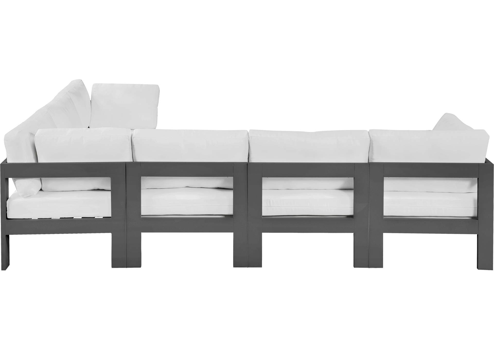 Nizuc White Water Resistant Fabric Outdoor Patio Modular Sectional,Meridian Furniture