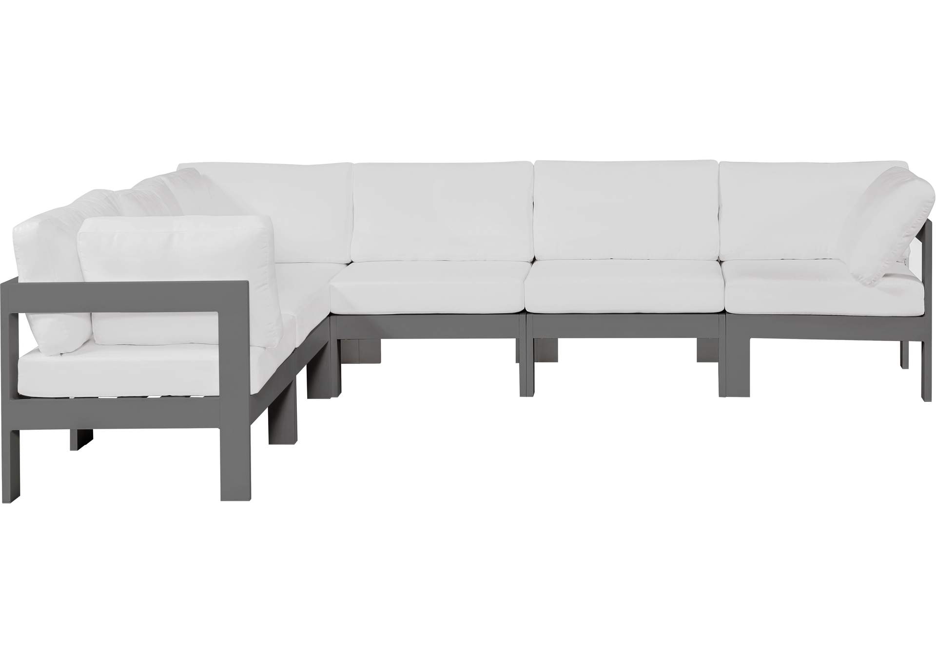 Nizuc White Water Resistant Fabric Outdoor Patio Modular Sectional,Meridian Furniture